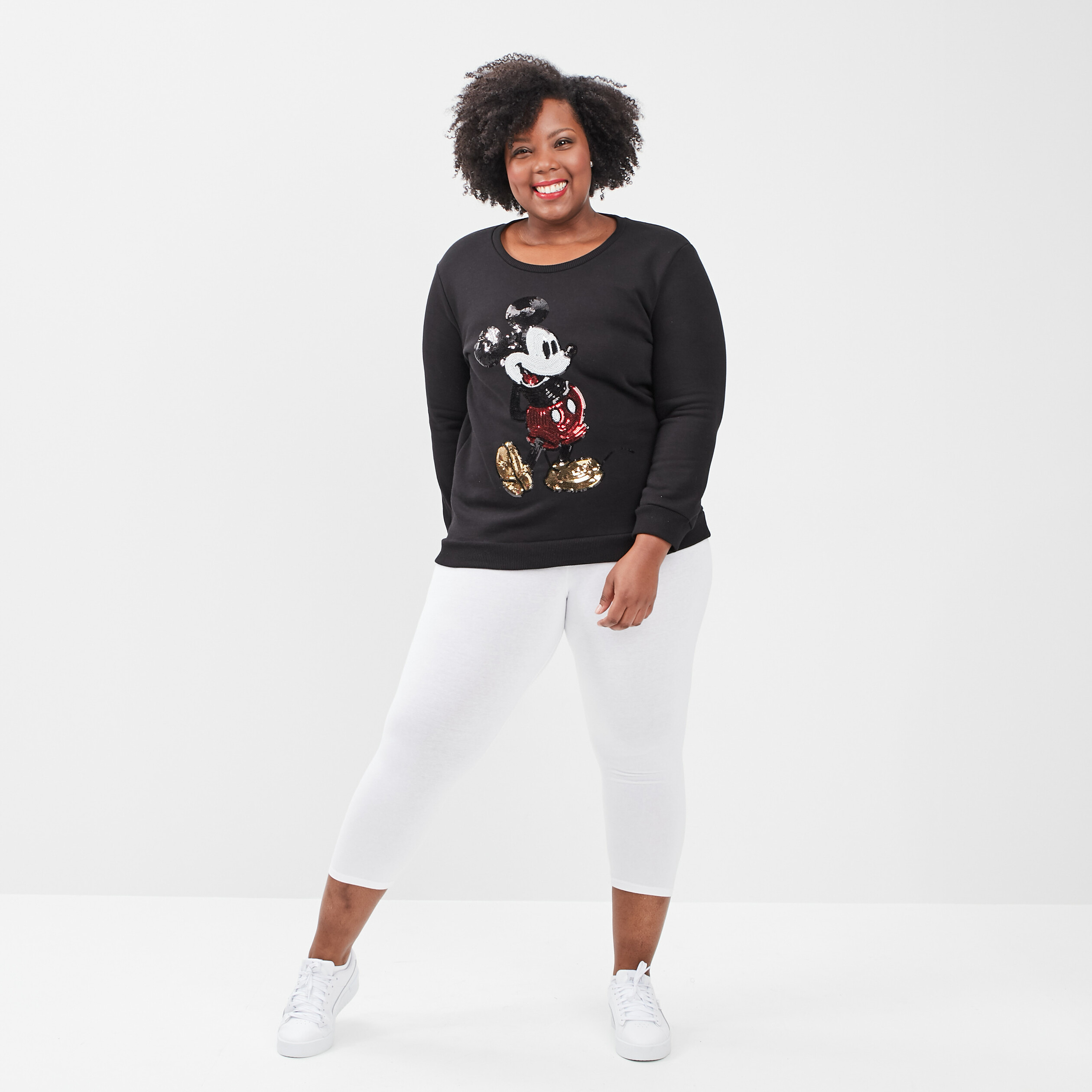 Leggings 7/8ème blanc femme grande taille