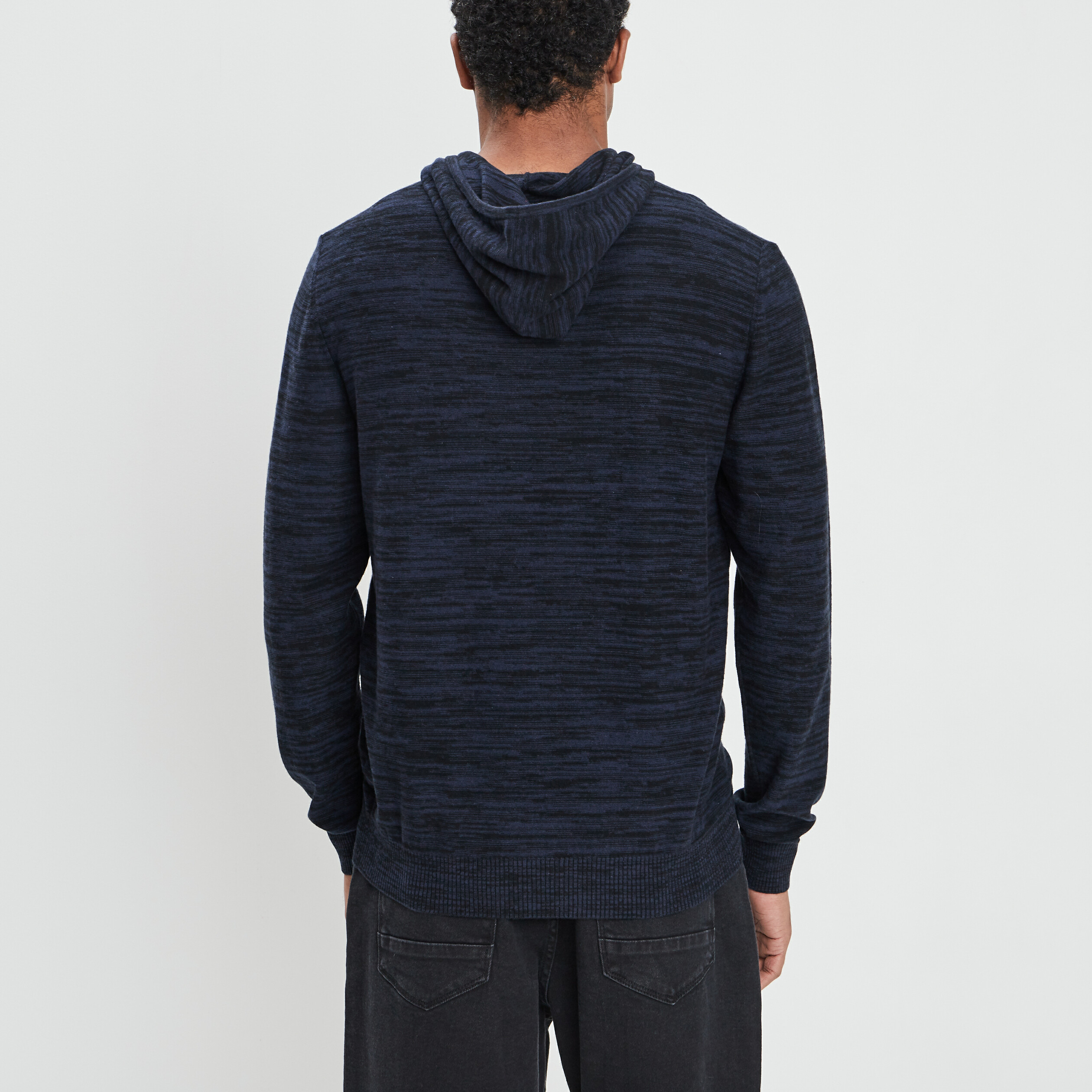 Pull à capuche bleu foncé homme