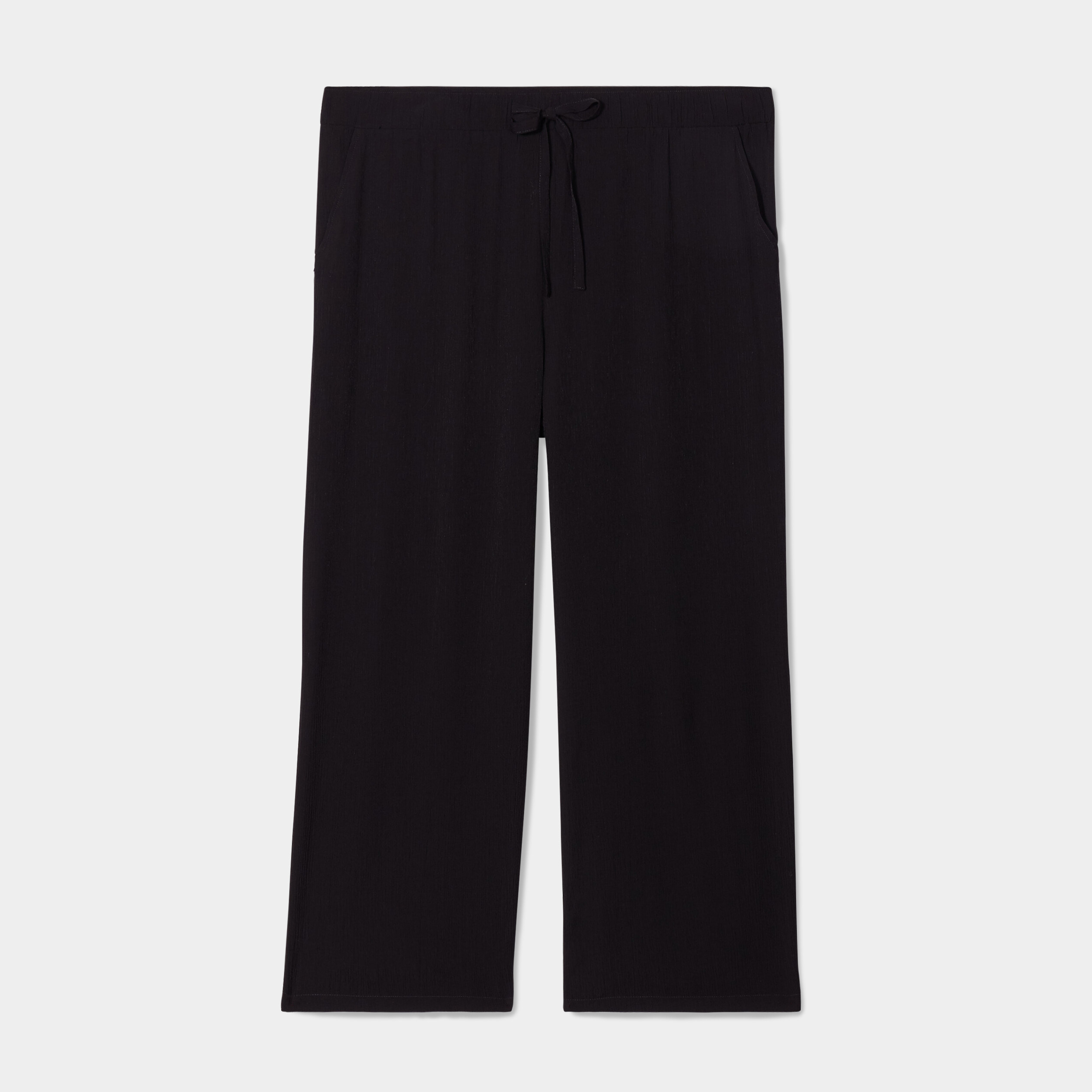 pantalon fluide wide leg 78eme noir femmegt Pantalon fluide wide leg 7/8ème noir femme grande taille