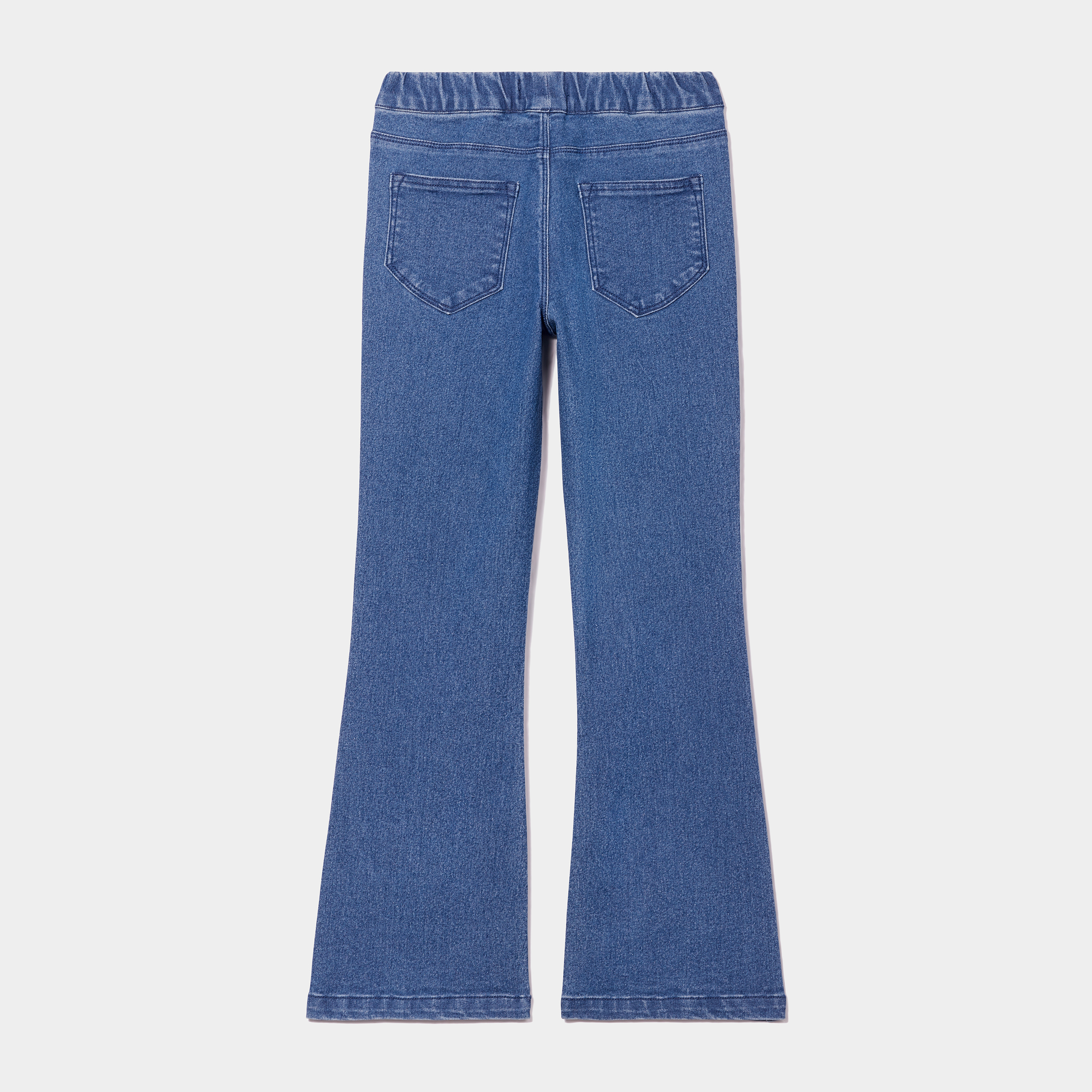Jegging flare taille &eacute;lastiqu&eacute;e denim stone fille