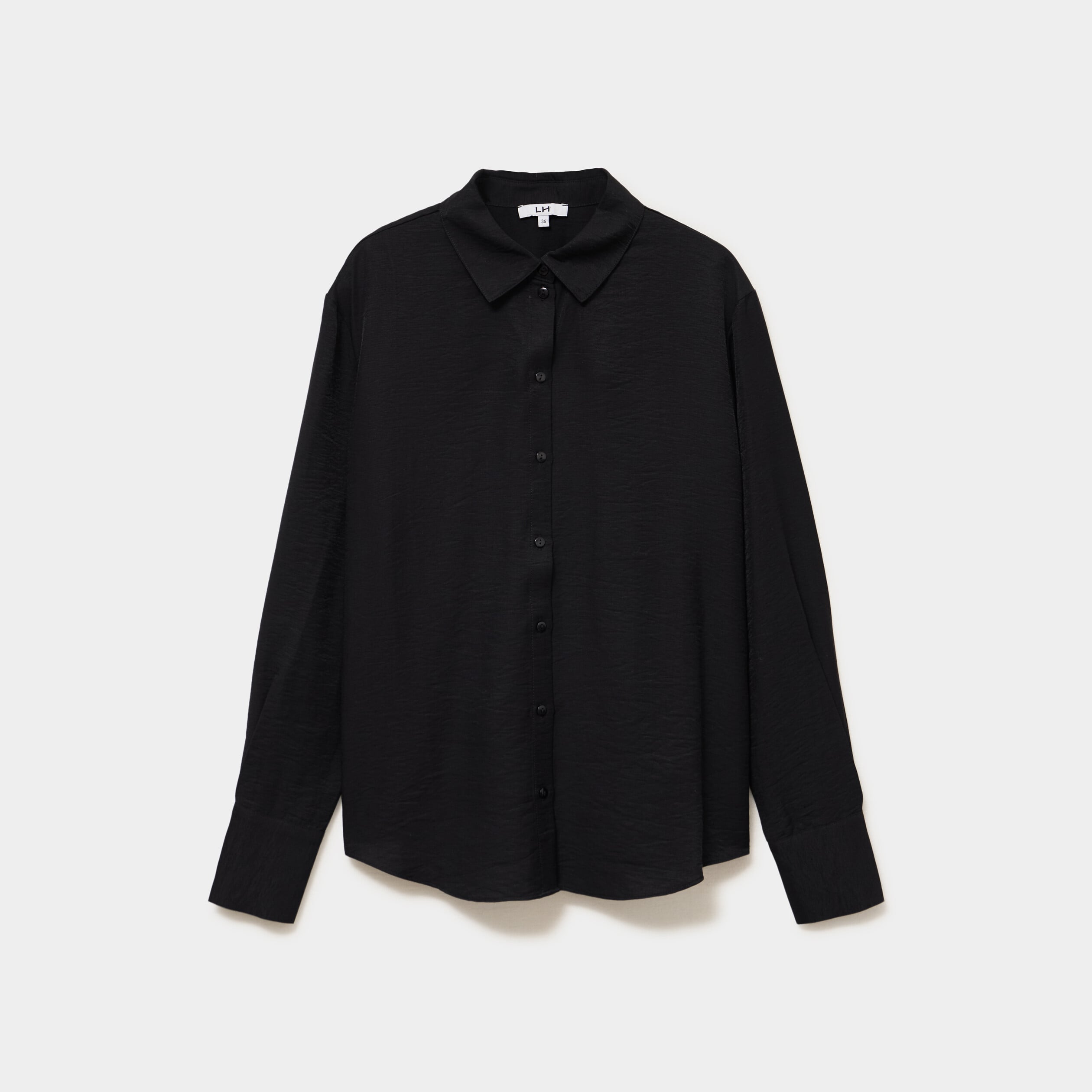 Chemise manches longues noir femme