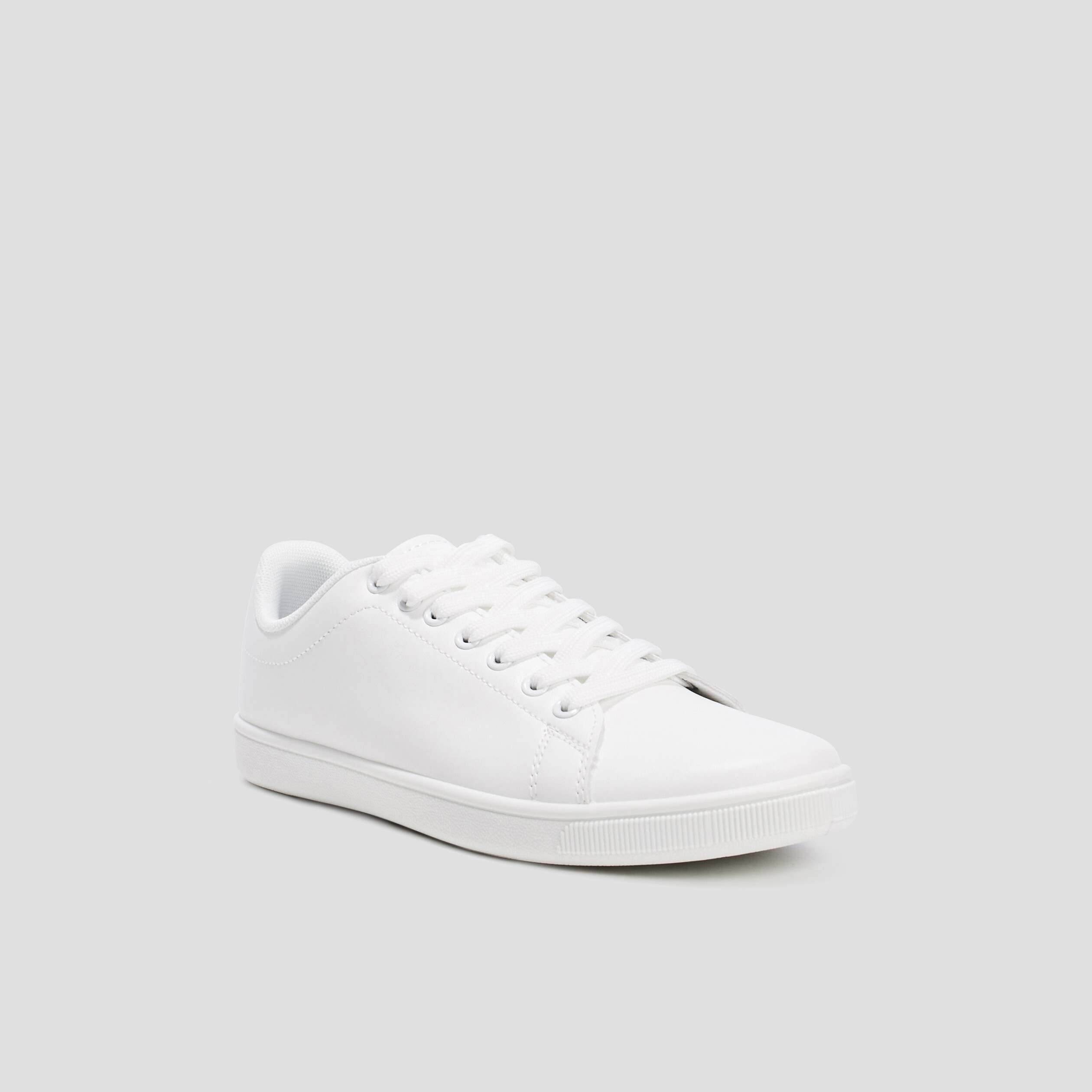 Tennis &agrave; lacets blanc femme