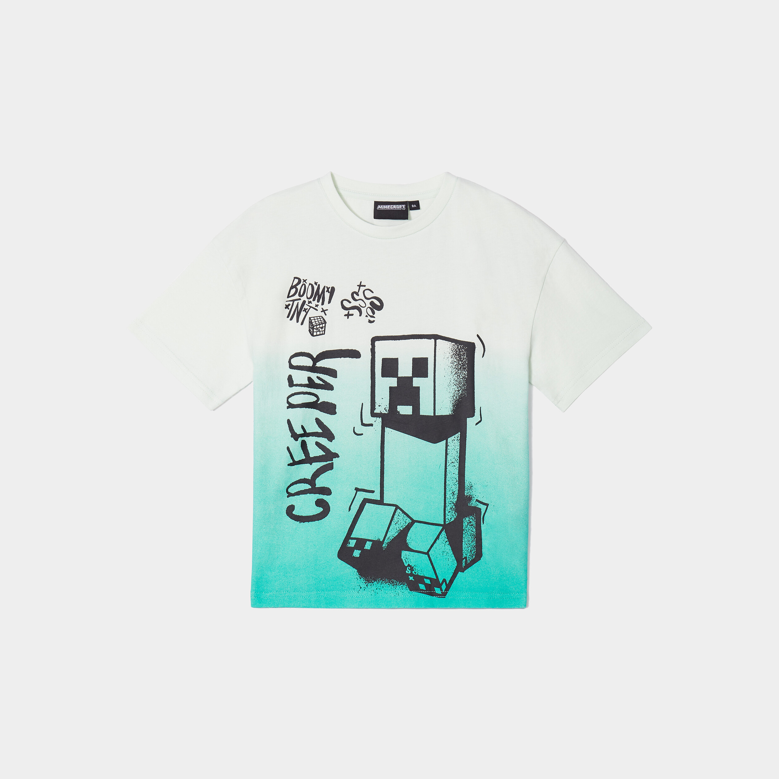 t shirt coton minecraft creeper vert garcon T-shirt coton Minecraft Creeper vert garçon