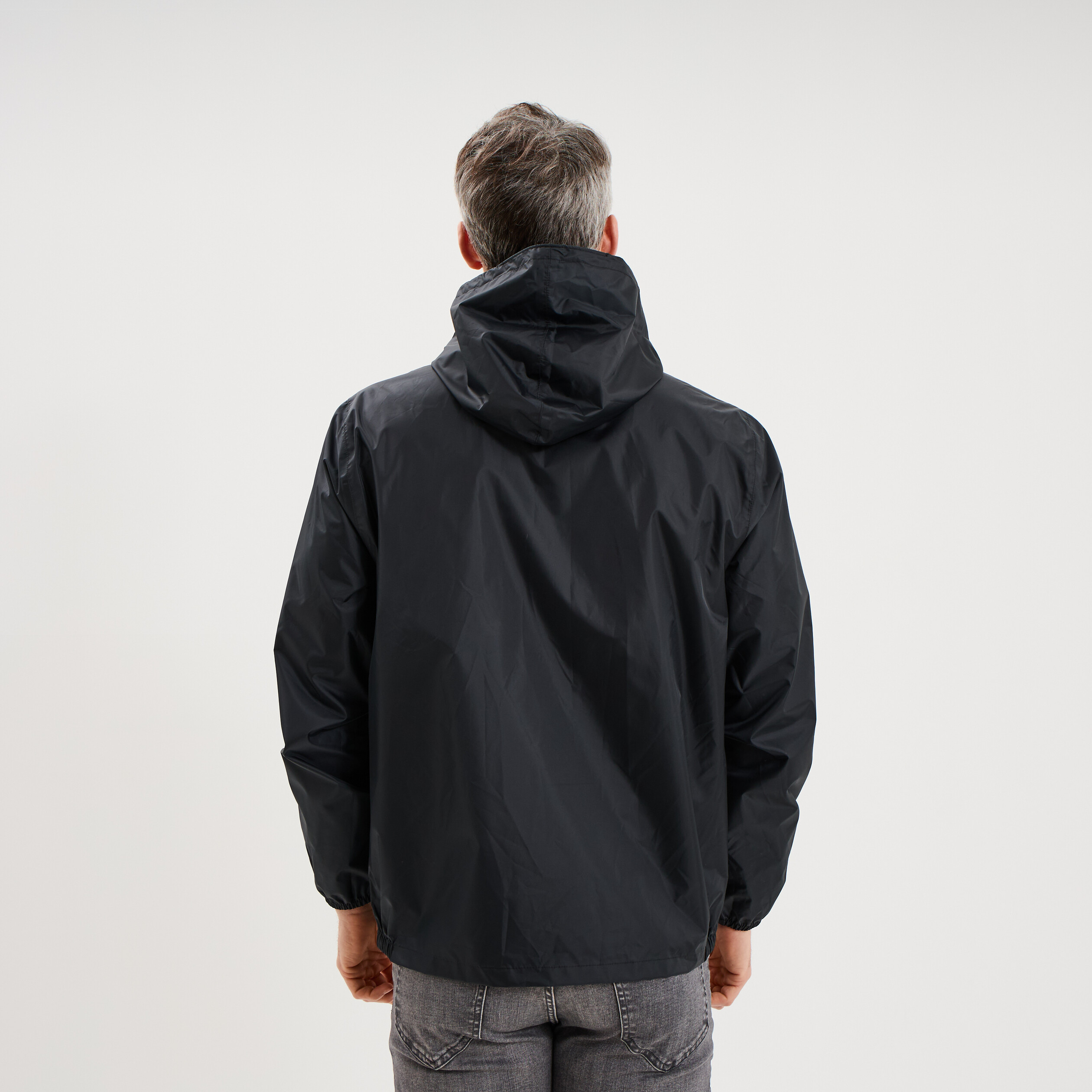 Veste coupe-vent imperm&eacute;able &agrave; capuche noir mixte