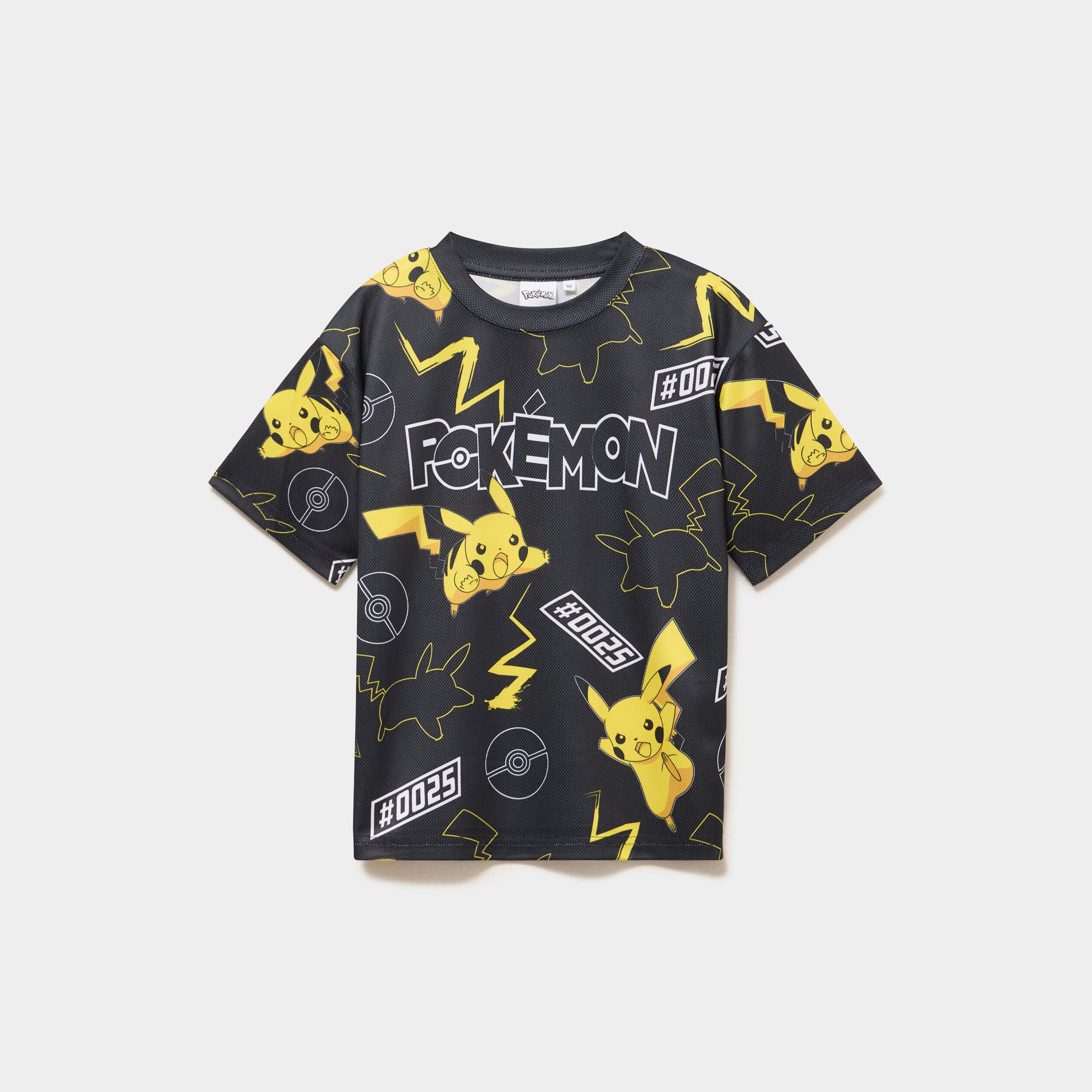 T-shirt manches courtes Pok&eacute;mon Pikachu noir gar&ccedil;on