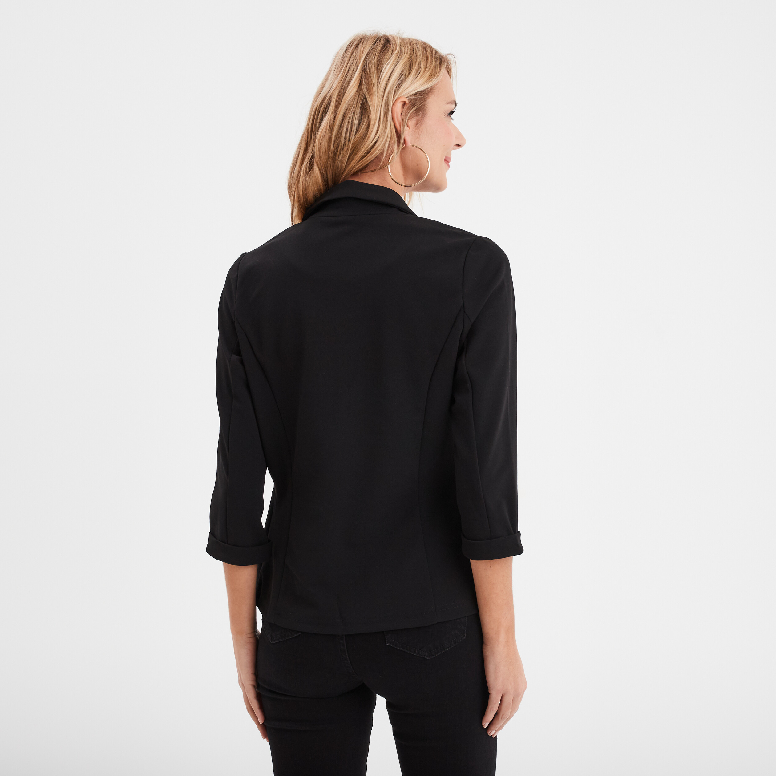 Veste blazer cintré noir femme