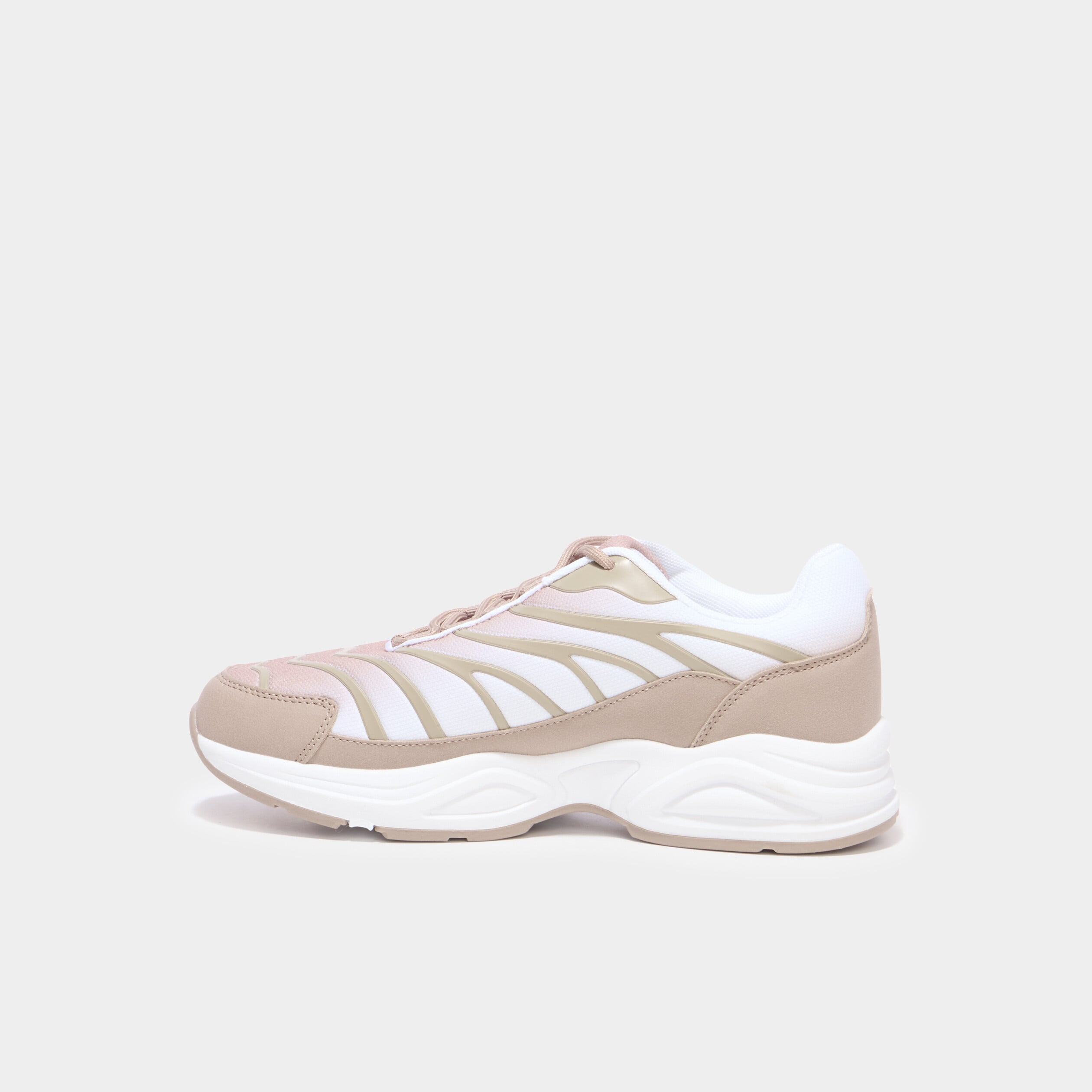 Baskets running semelles bulles taupe femme