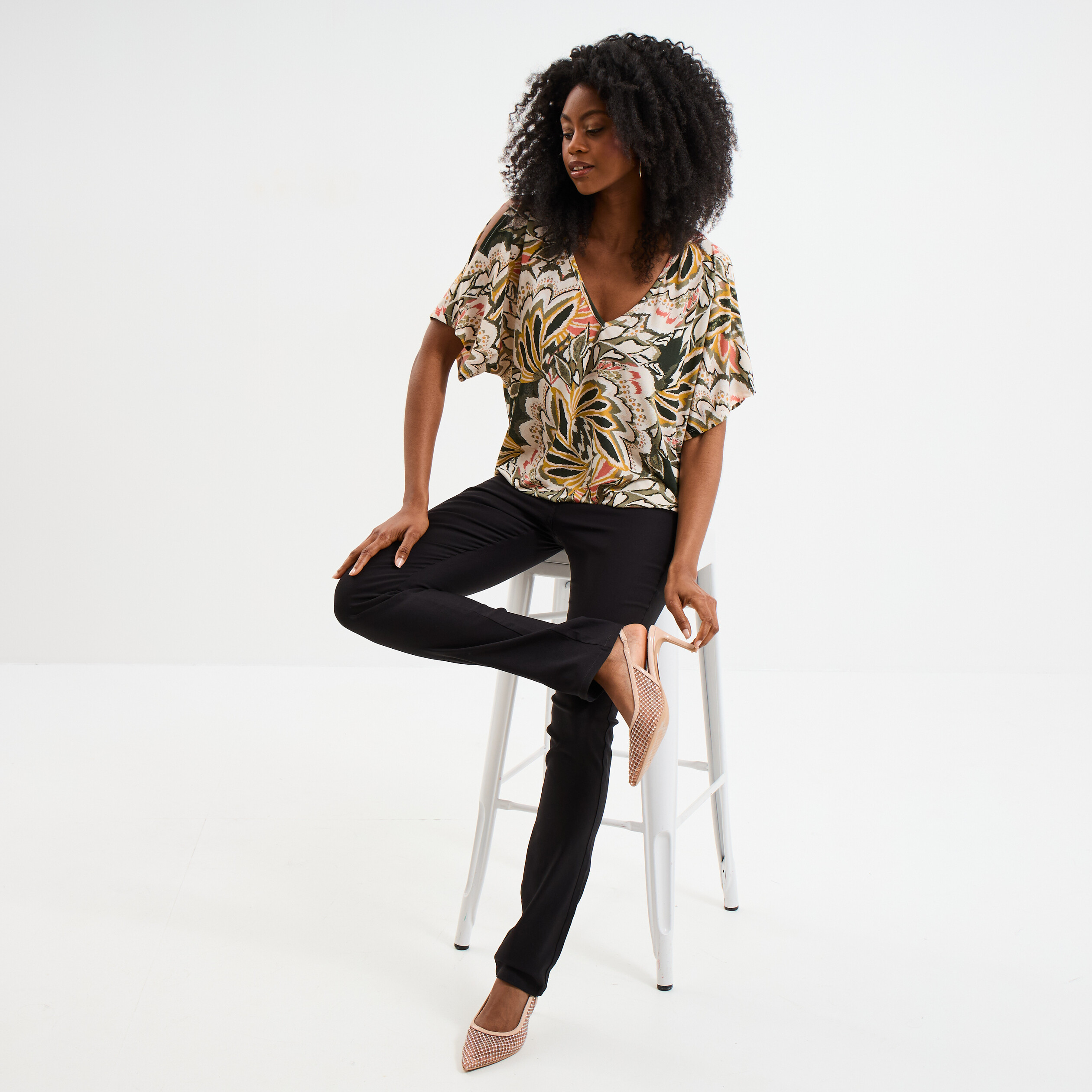 t shirt manches courtes amples multicolore femme T-shirt manches courtes amples multicolore femme