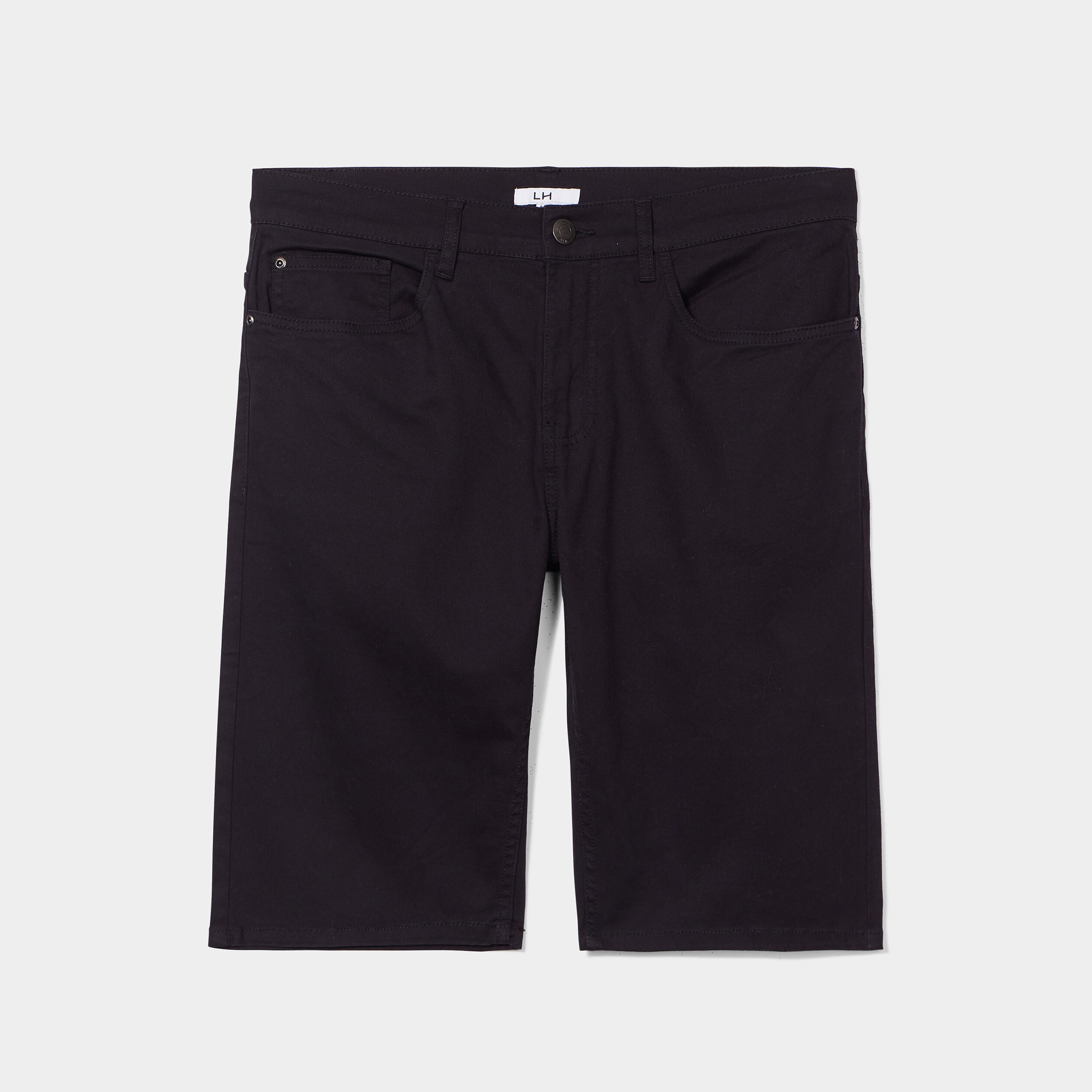 Bermuda droit stretch 5 poches coton noir homme