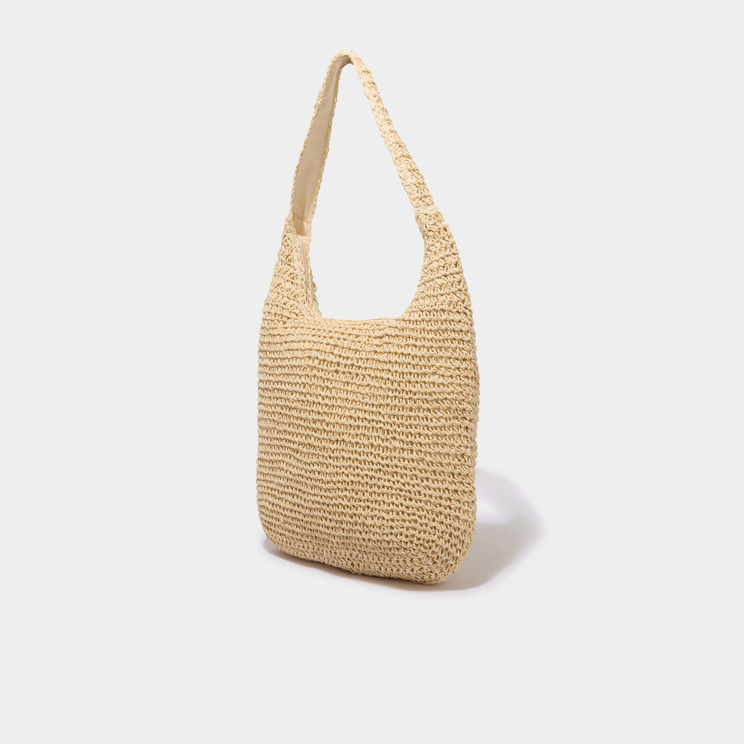 Sac cabas tress&eacute; port&eacute;-&eacute;paule sable femme
