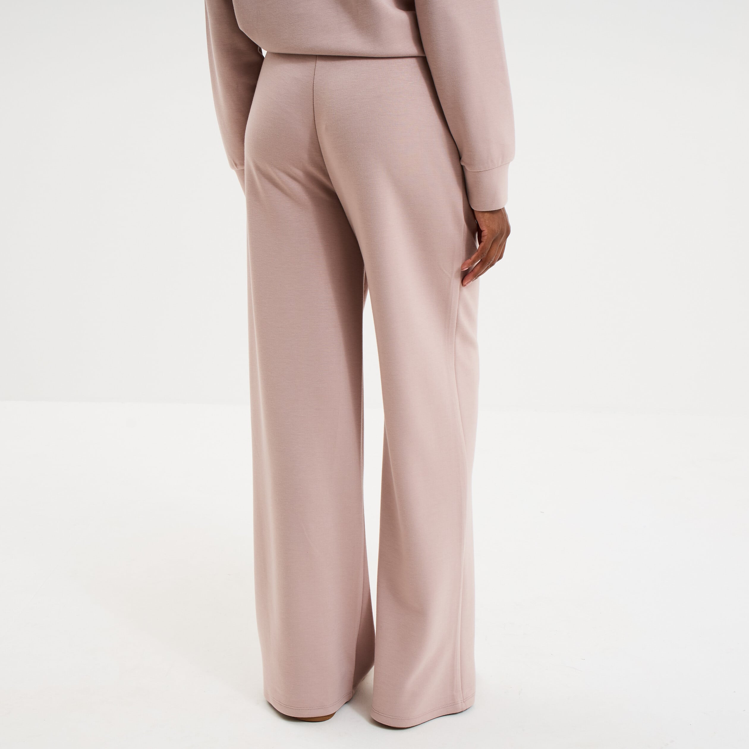 Pantalon de jogging large &eacute;lastiqu&eacute; marron clair femme