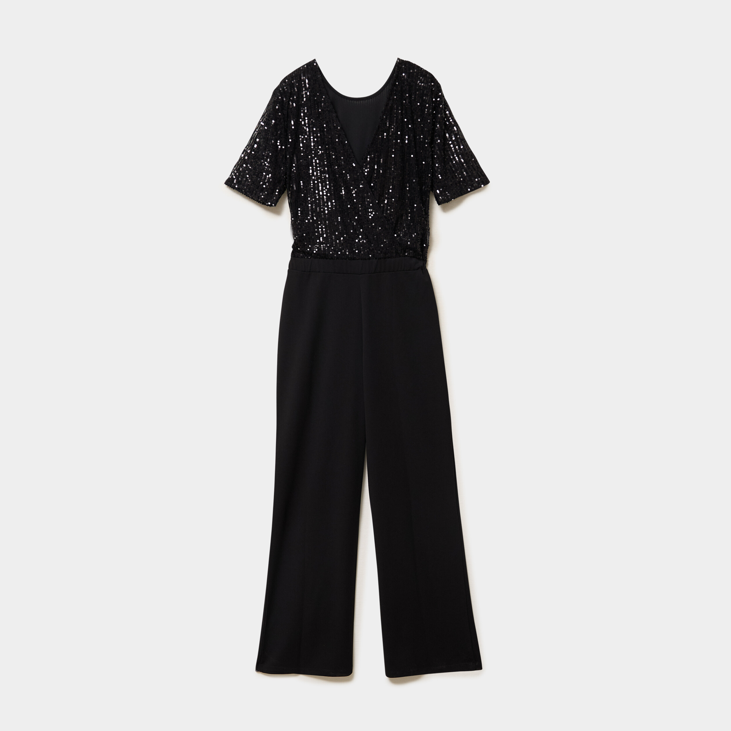 Combinaison pantalon buste sequins noir femme