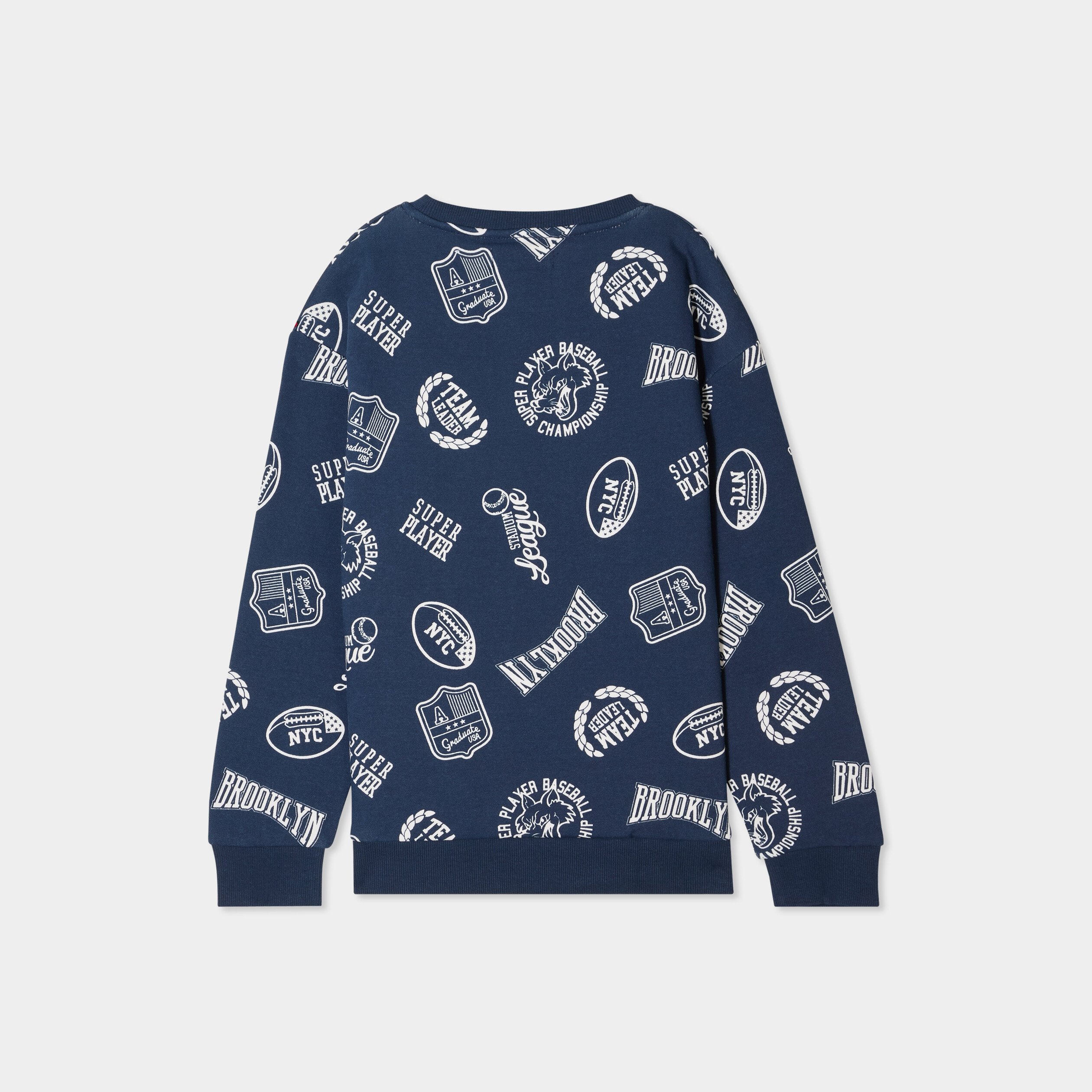 sweat col rond manches longues bleu marine garcon Sweat col rond manches longues bleu marine garçon