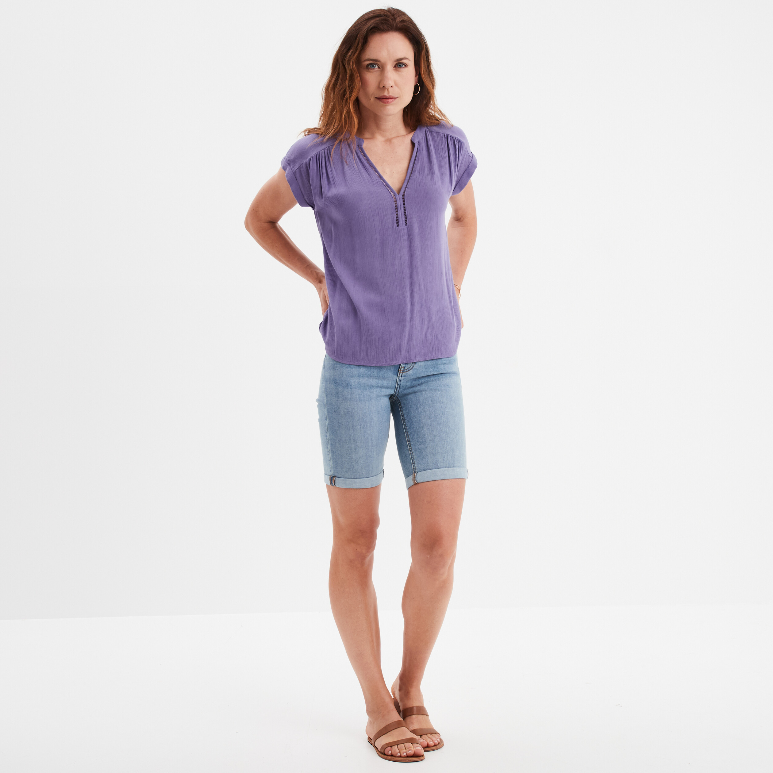 bermuda en jean slim denim double stone femme Bermuda en jean slim denim double stone femme