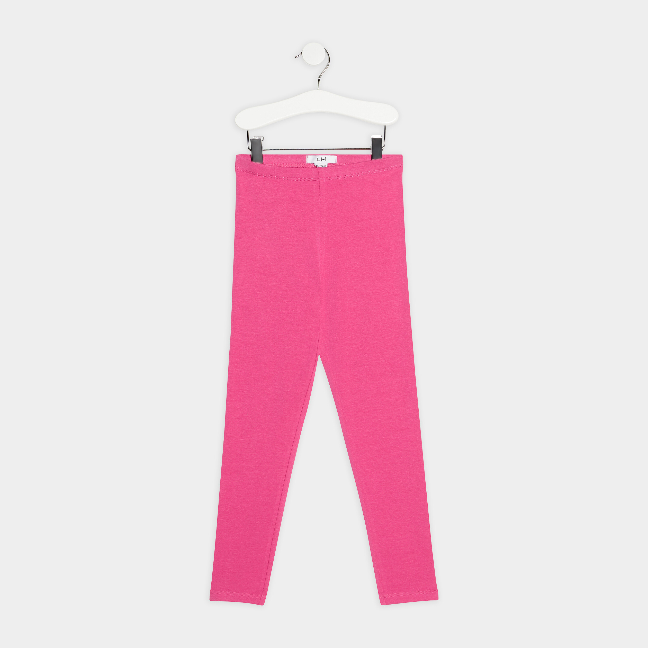 legging long coton taille elastiquee rose framboise fille Legging long coton taille élastiquée rose framboise fille