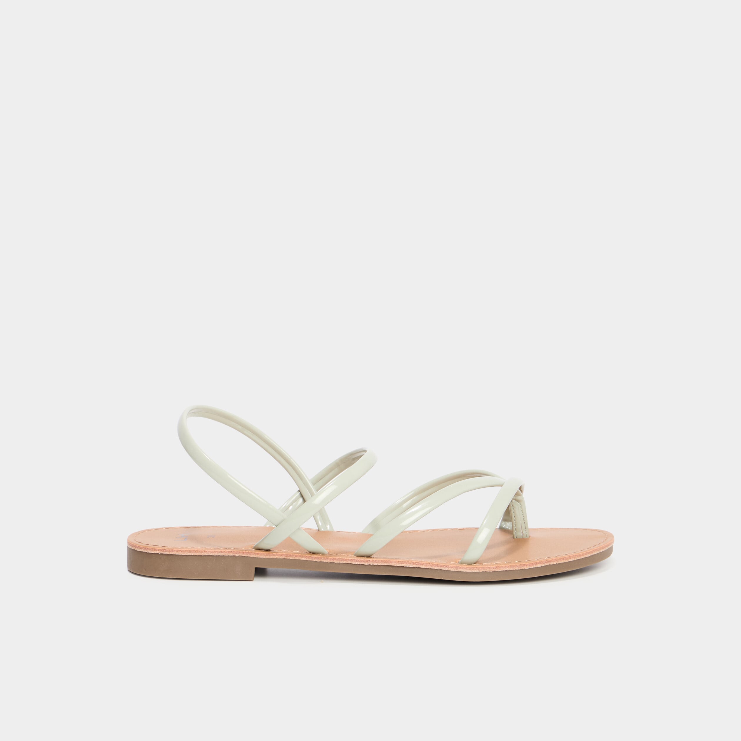 Sandales plates vert clair femme
