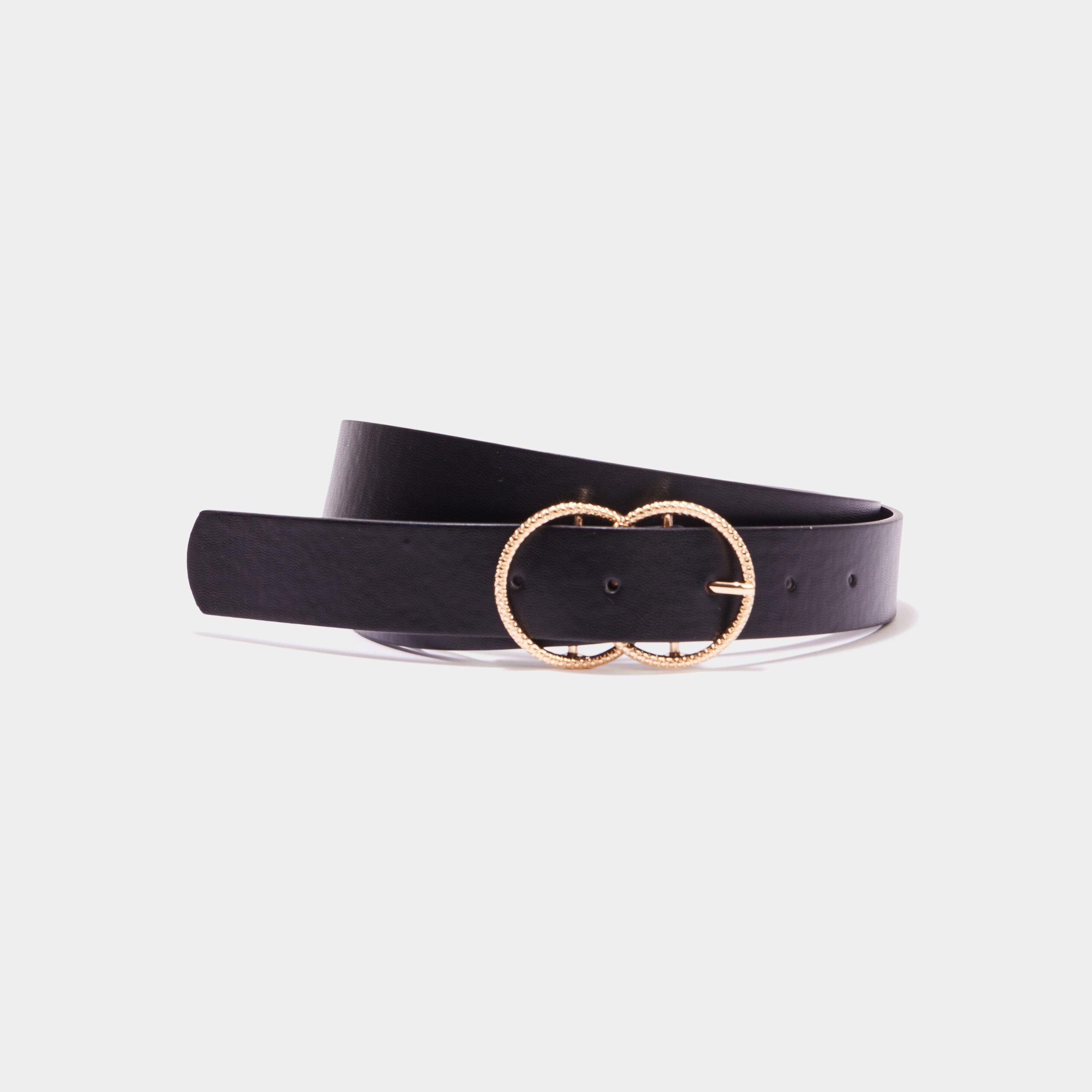 Ceinture avec boucle noir femme