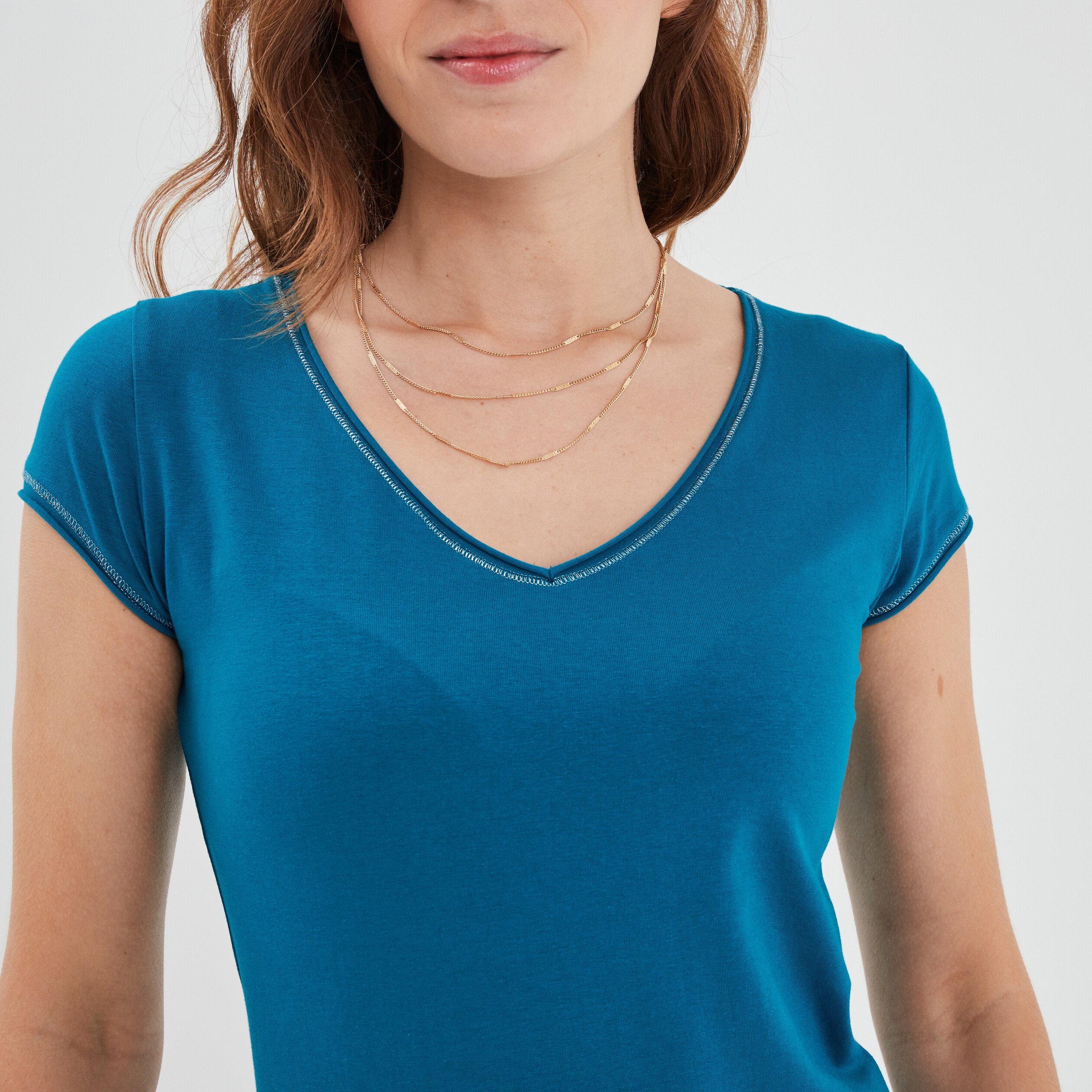 Tee shirt bleu canard femme deals