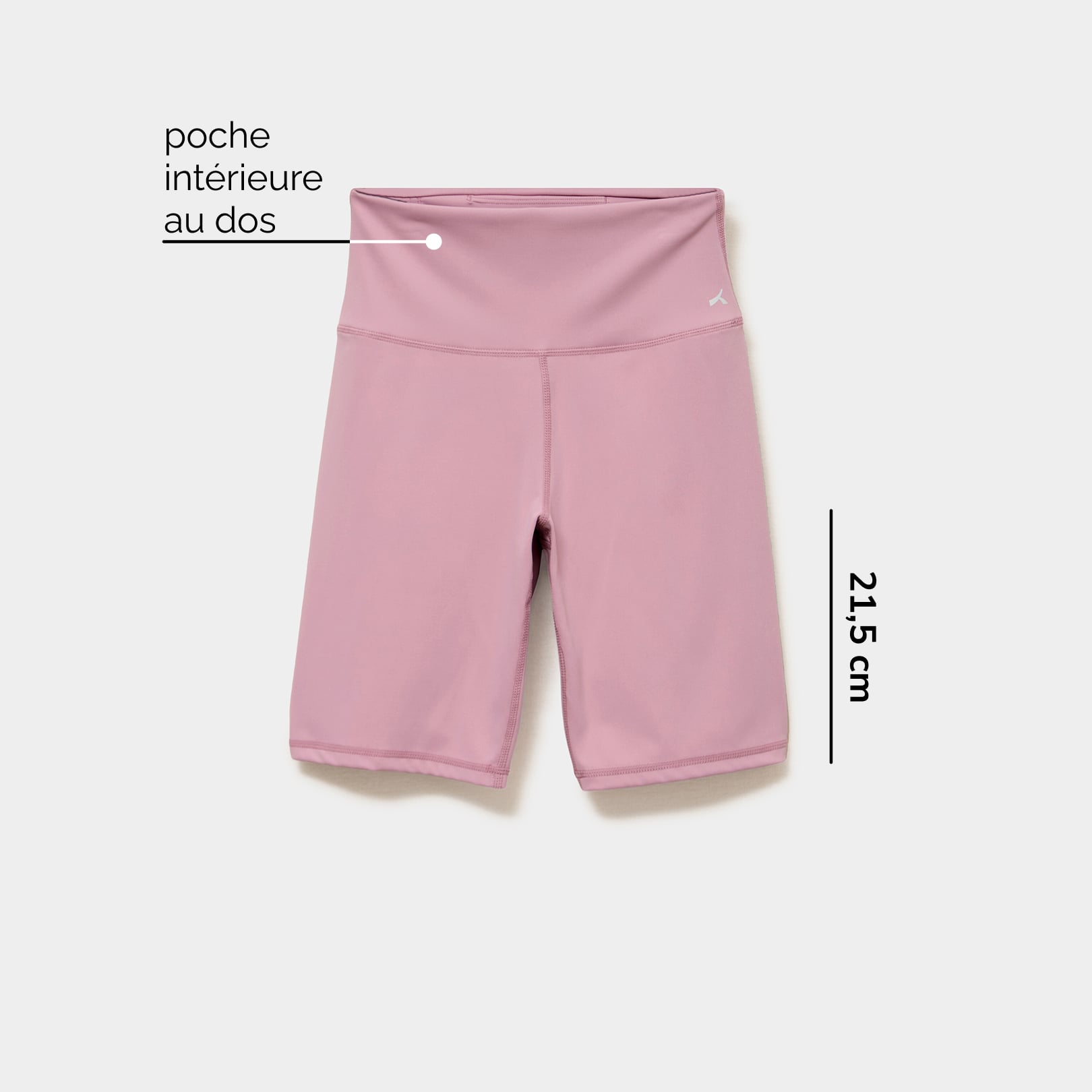 Short cycliste de sport taille haute mauve femme
