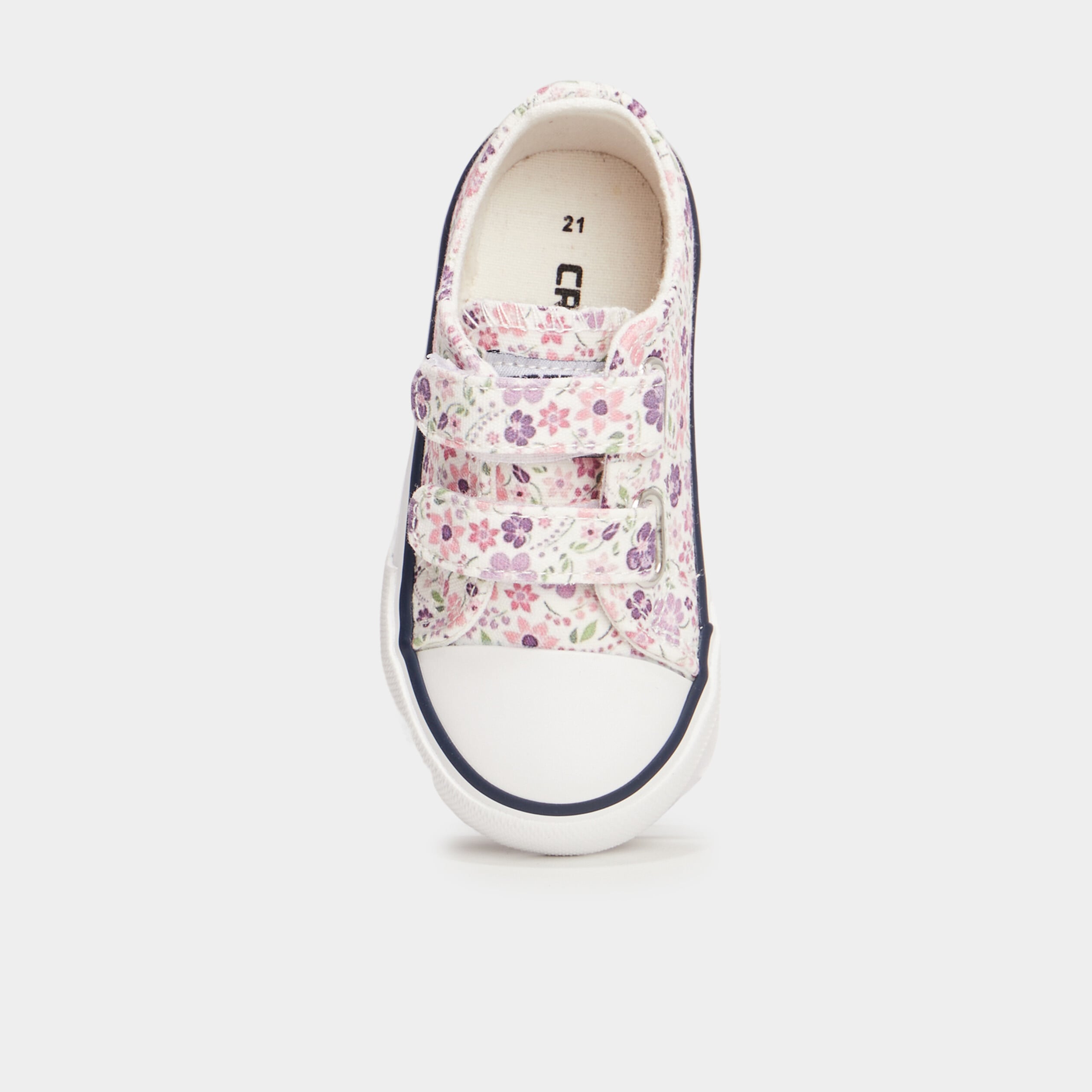 Basket en toile &agrave; scratchs bout renforc&eacute; multicolore b&eacute;b&eacute; fille