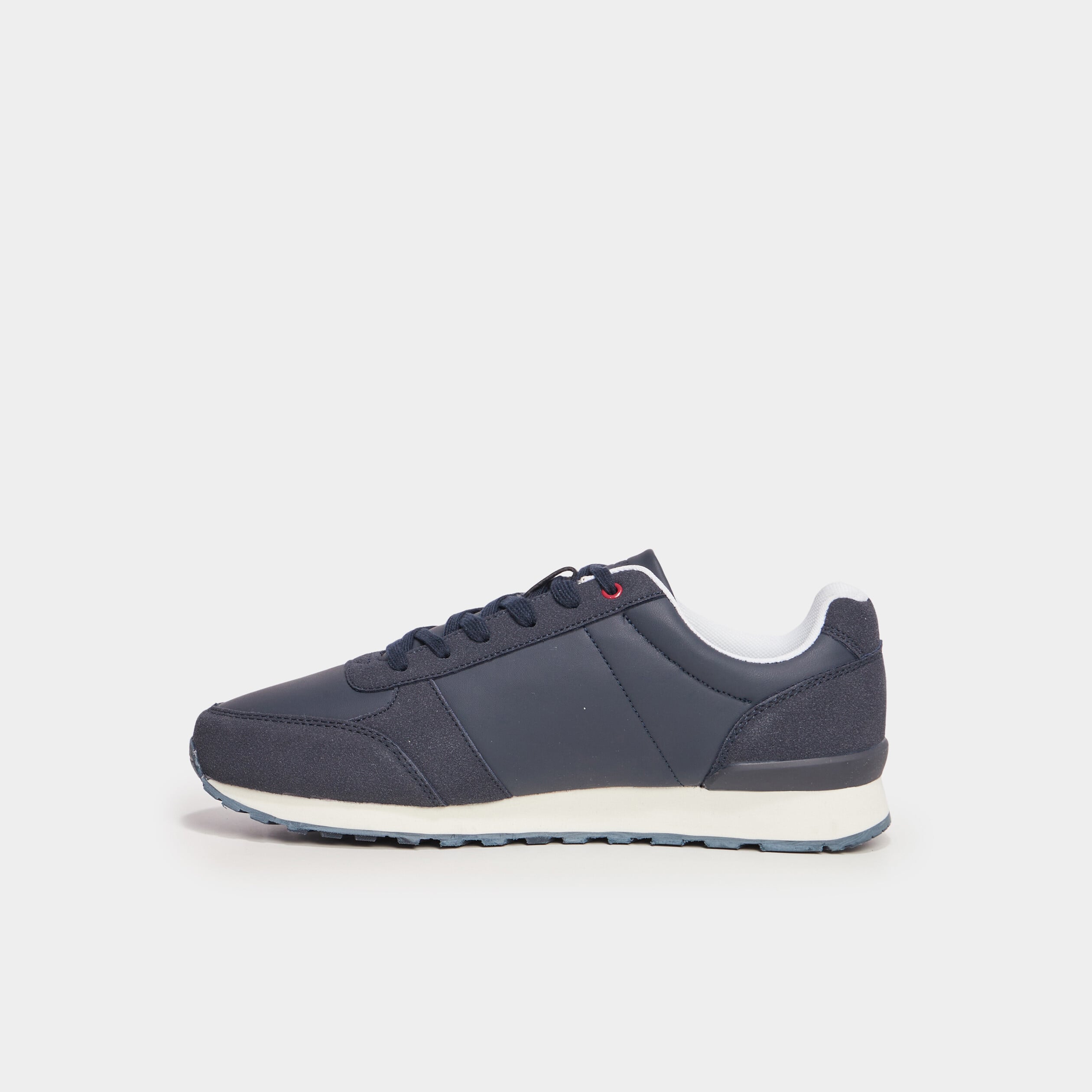Baskets running &agrave; lacets bleu marine homme