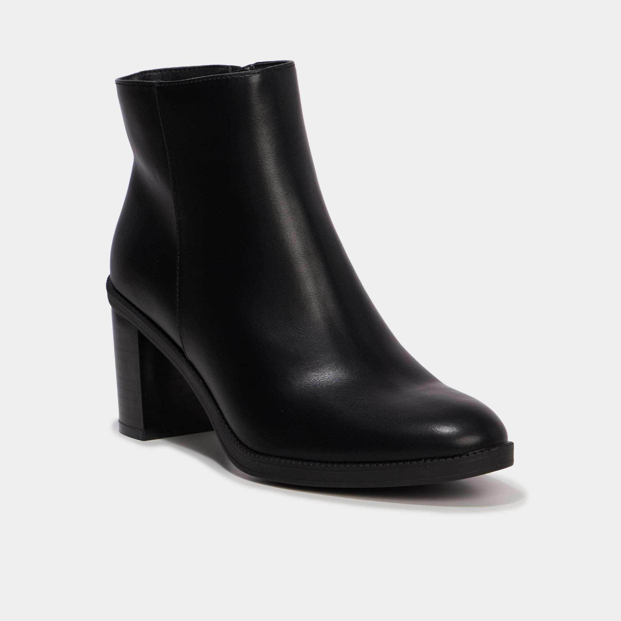 Bottines &agrave; talons carr&eacute;s noir femme