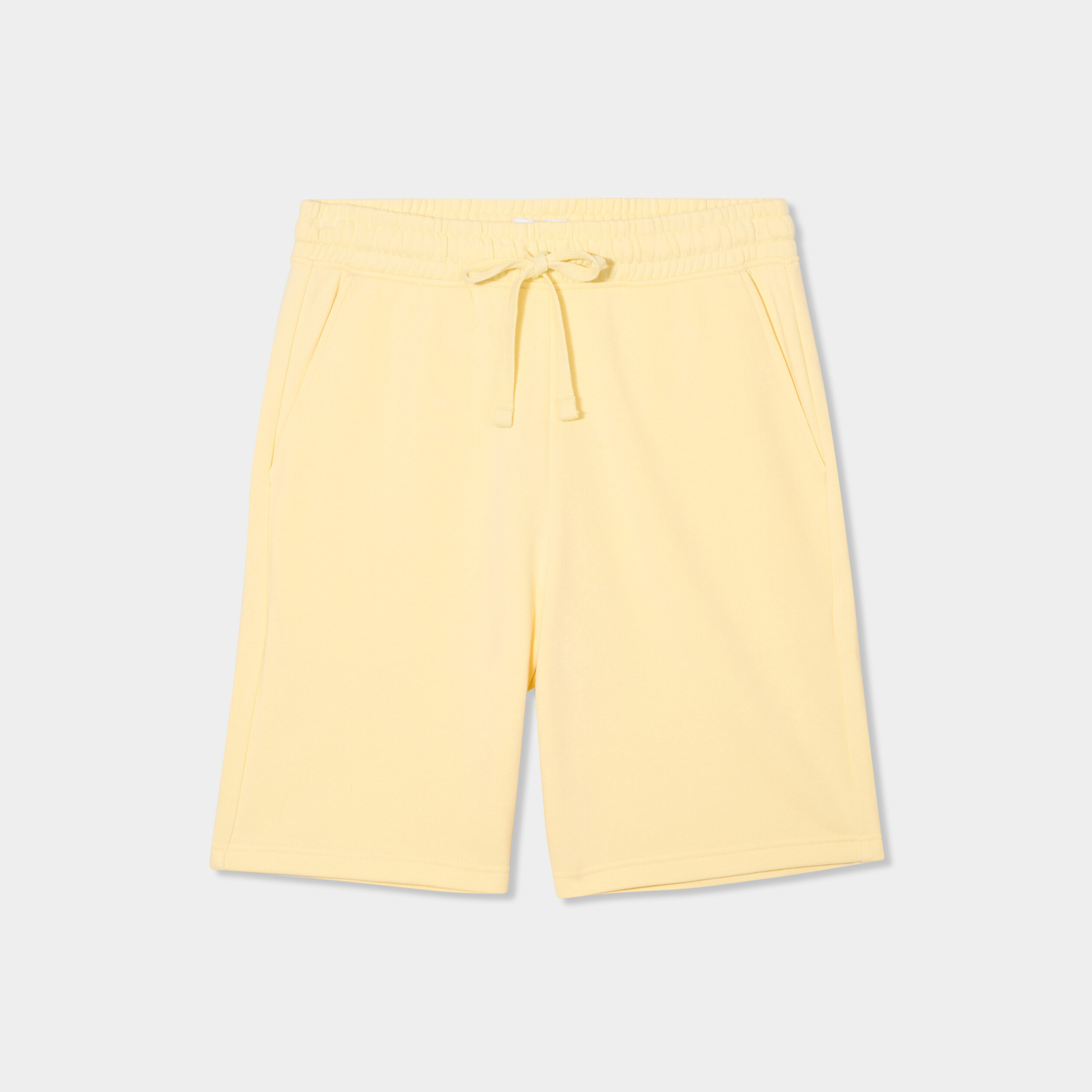 short de jogging en molleton jaune clair homme Short de jogging en molleton jaune clair homme
