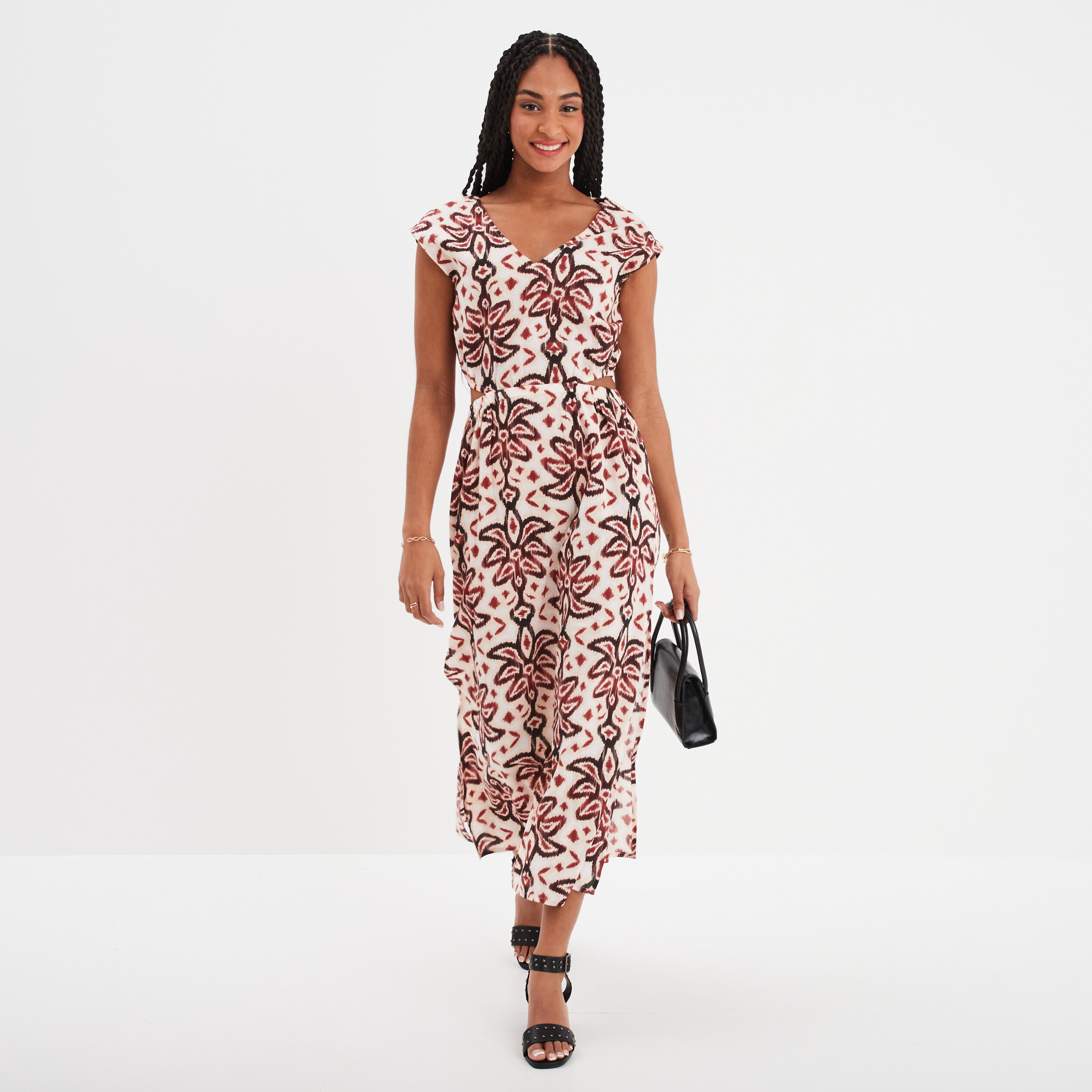 robe longue avec ouvertures liberto ecru femme Robe longue avec ouvertures Liberto ecru femme
