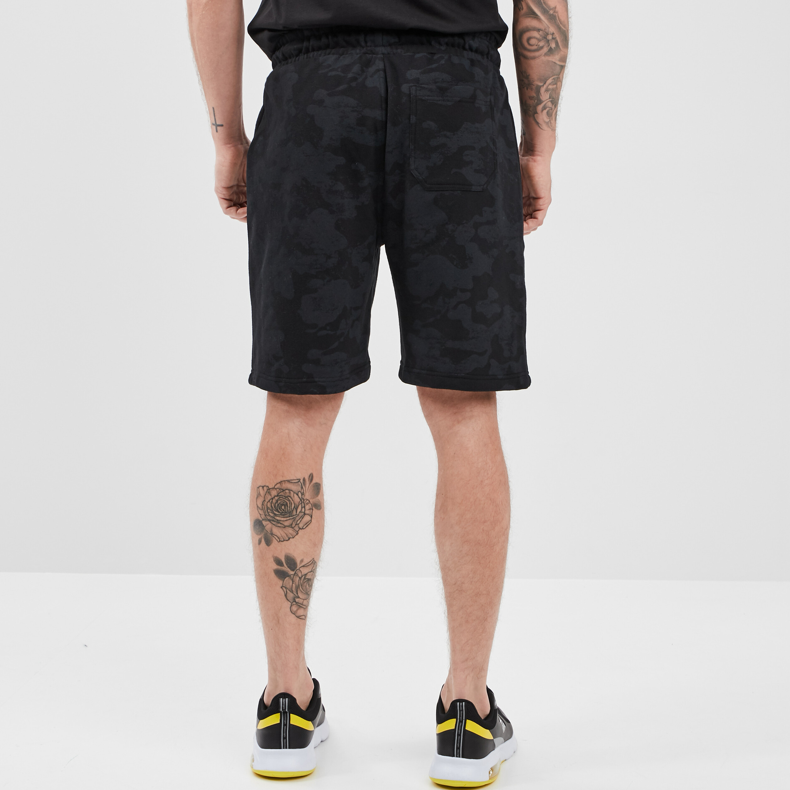 Short jogging droit à coulisse noir homme