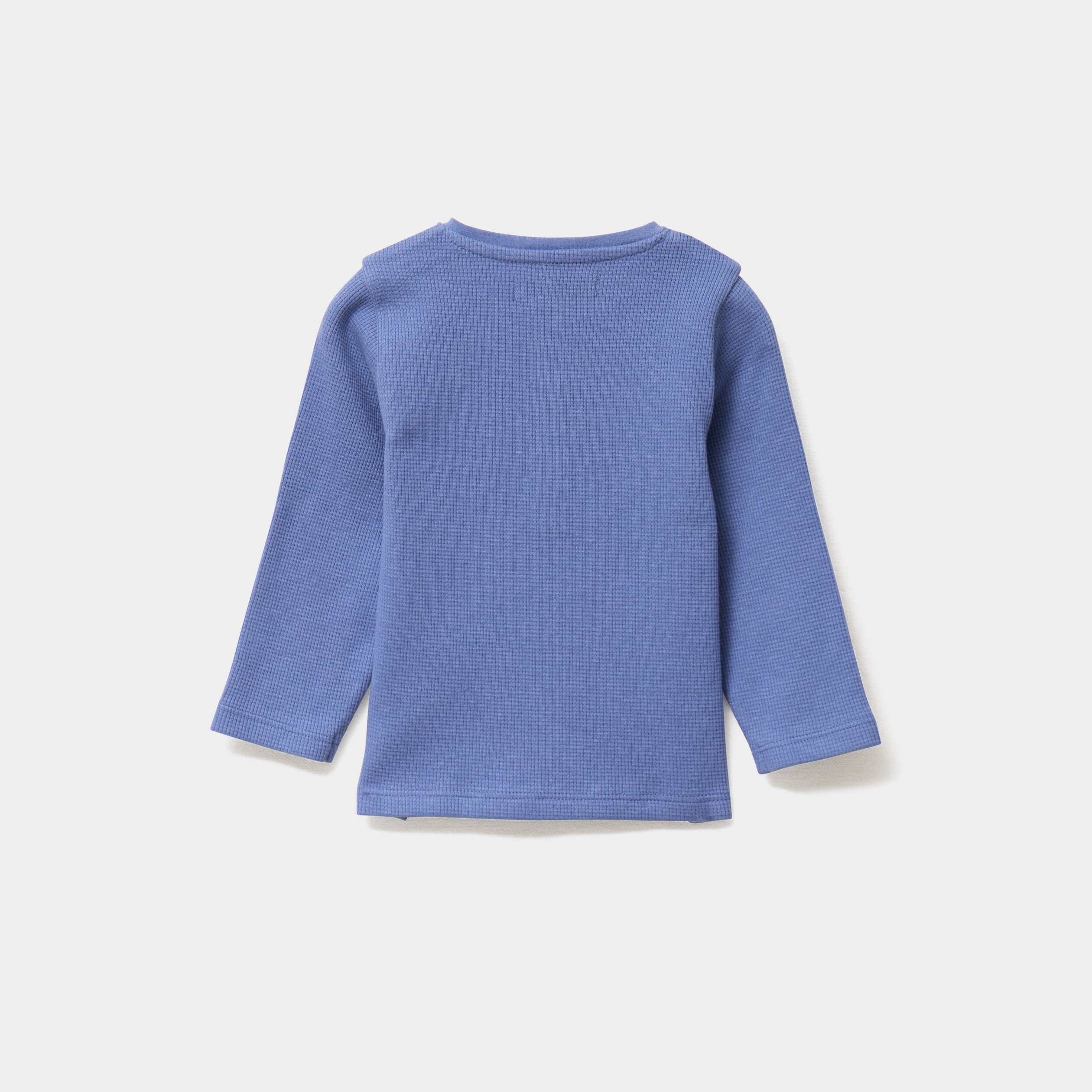 t shirt col tunisien manches longues bleu lavande bebeg T-shirt col tunisien manches longues bleu lavande bébé garçon