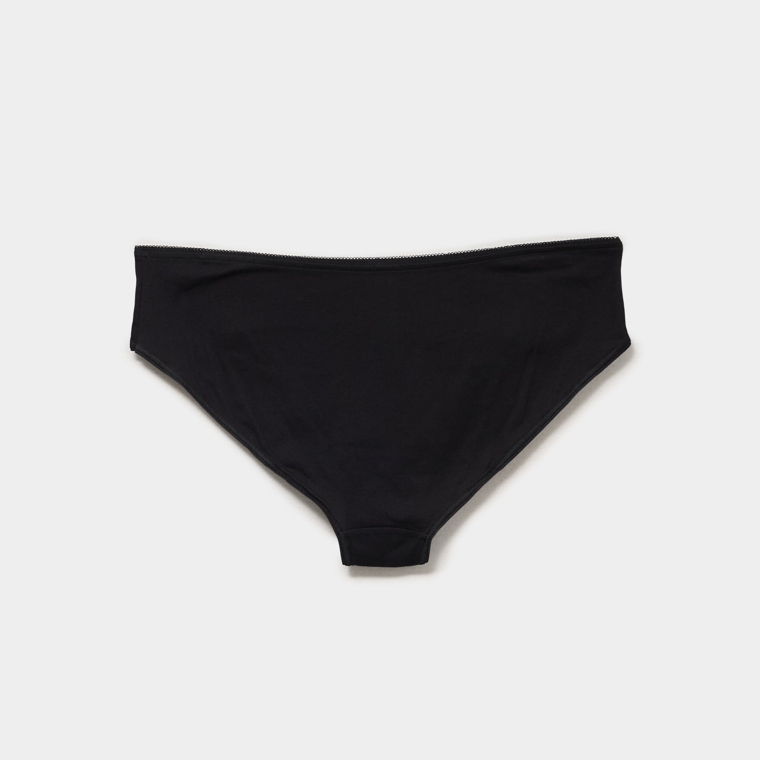 Lot 5 culottes taille &eacute;lastiqu&eacute;e coton noir femme grande taille