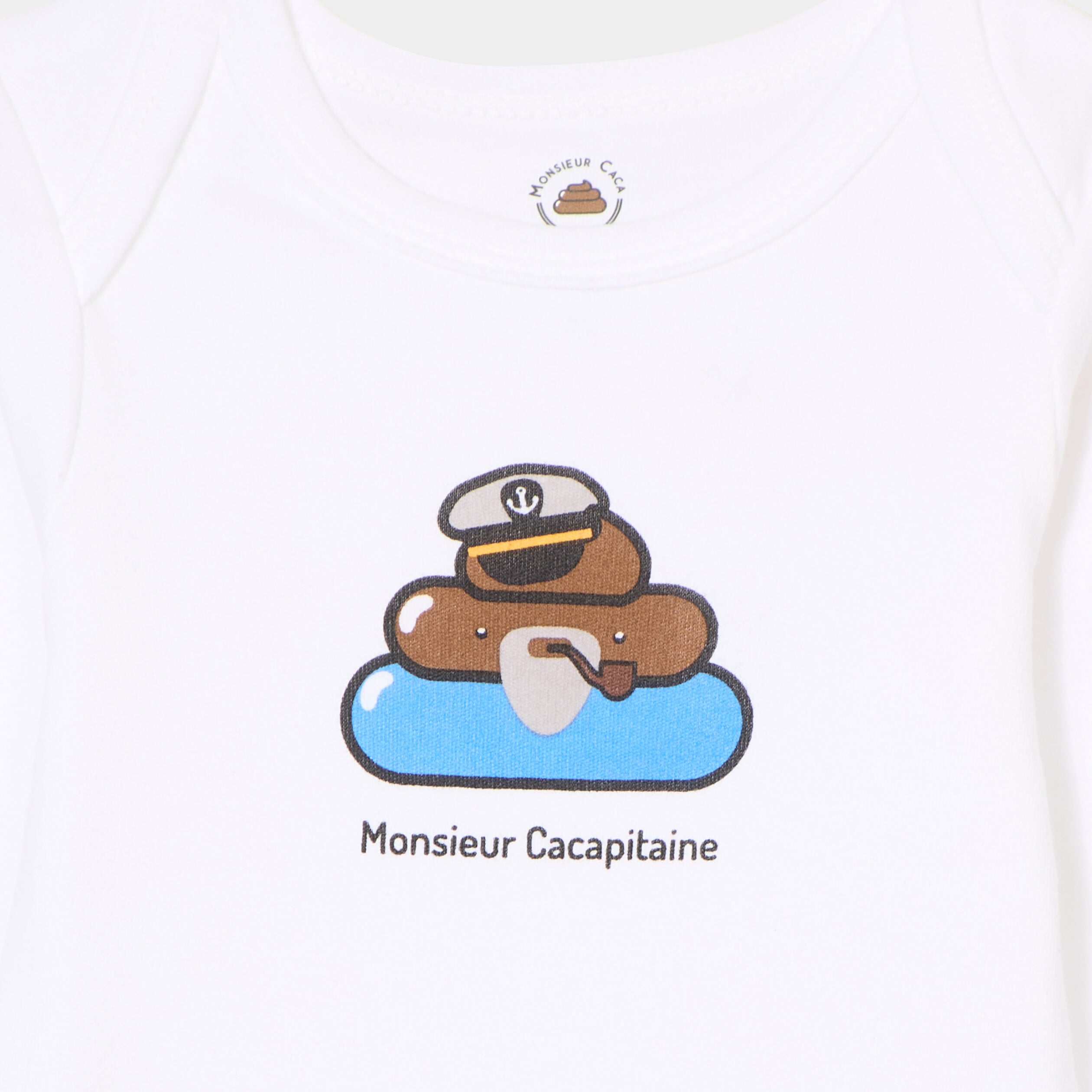 Caca Master Body US coton Monsieur Caca x La Halle blanc bébé garçon | La Halle