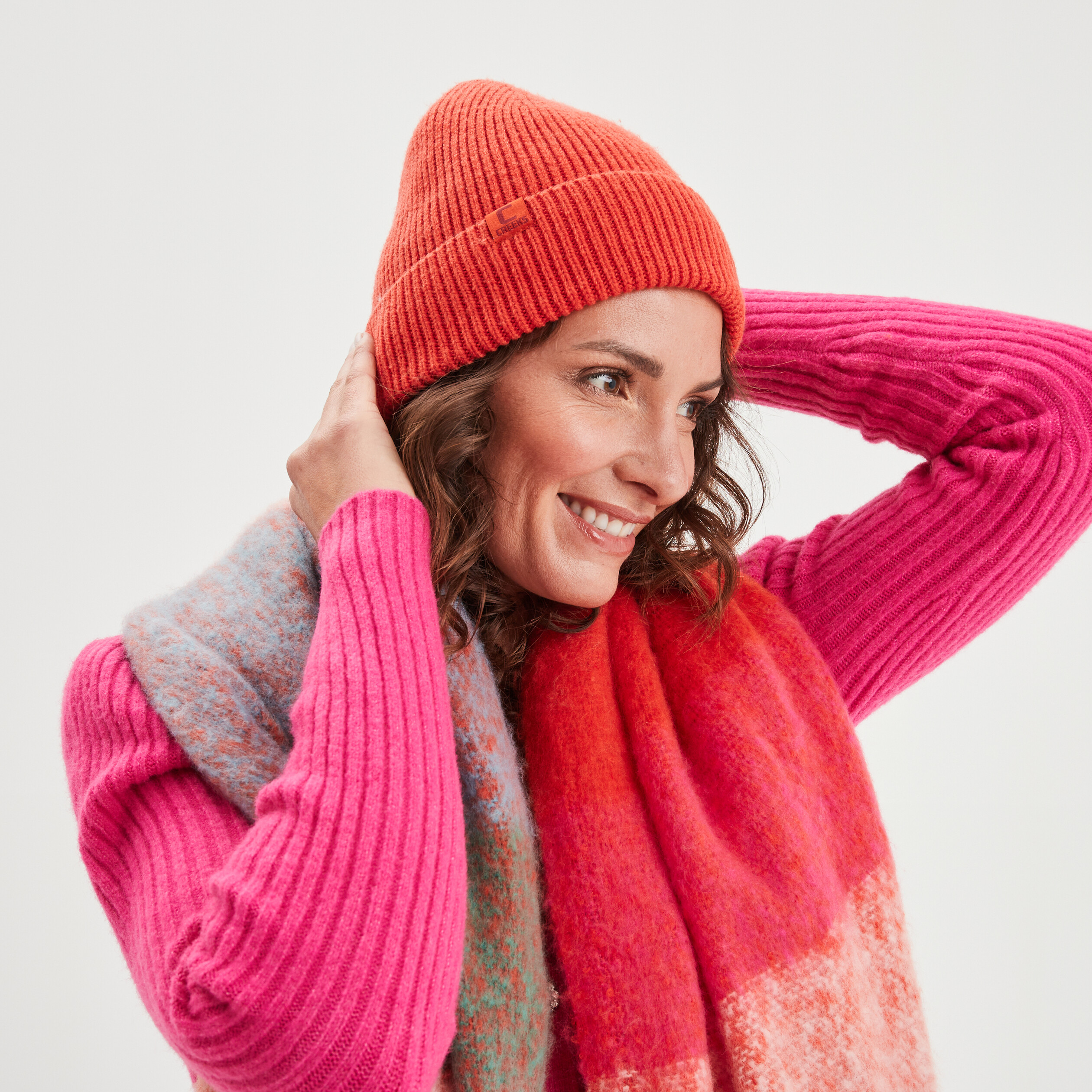 Bonnet tricoté Creeks orange foncé femme