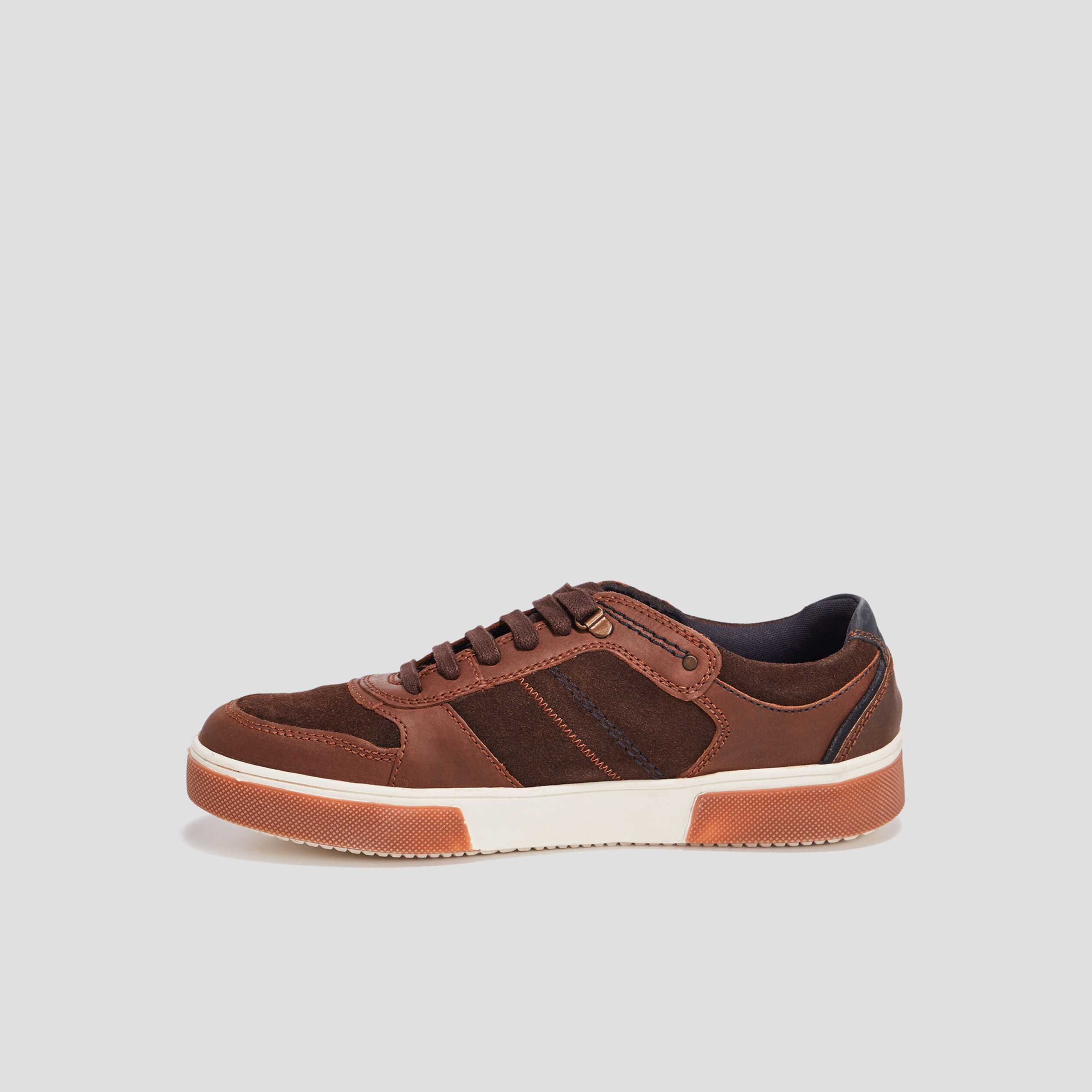Tennis lacets en cuir Creeks marron homme