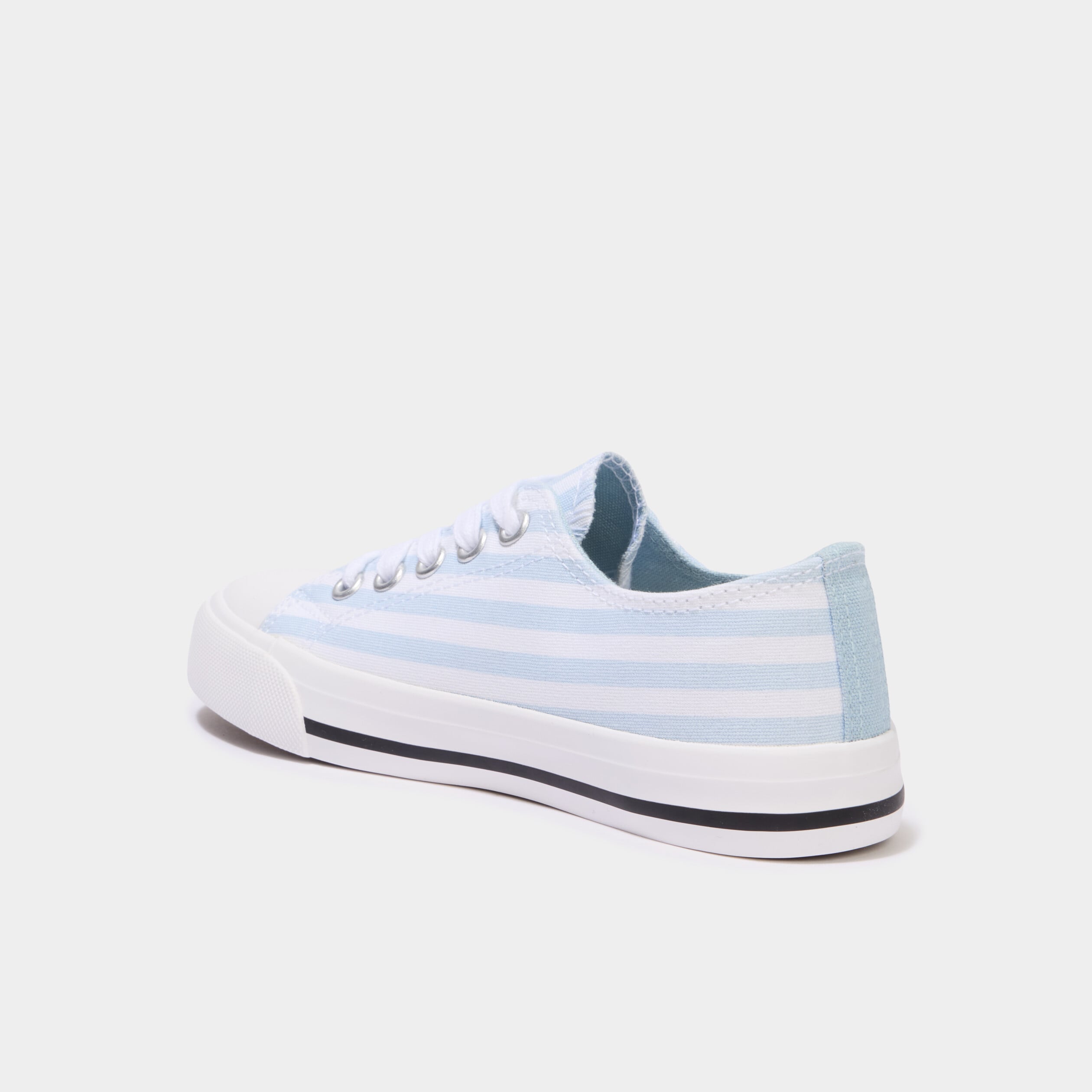 Tennis basses en toile bout renforc&eacute; bleu fille