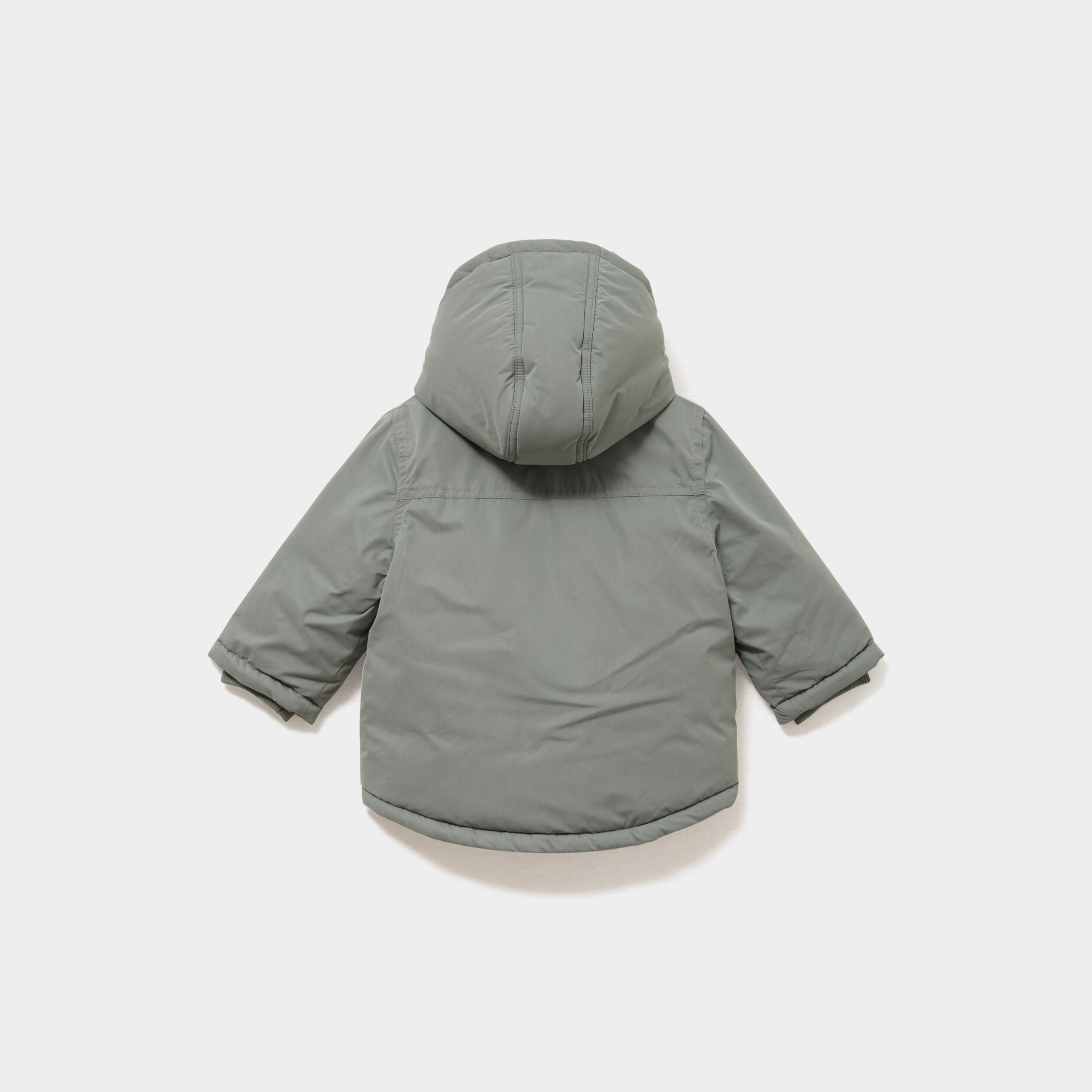 Parka &agrave; capuche doubl&eacute;e vert kaki b&eacute;b&eacute; gar&ccedil;on