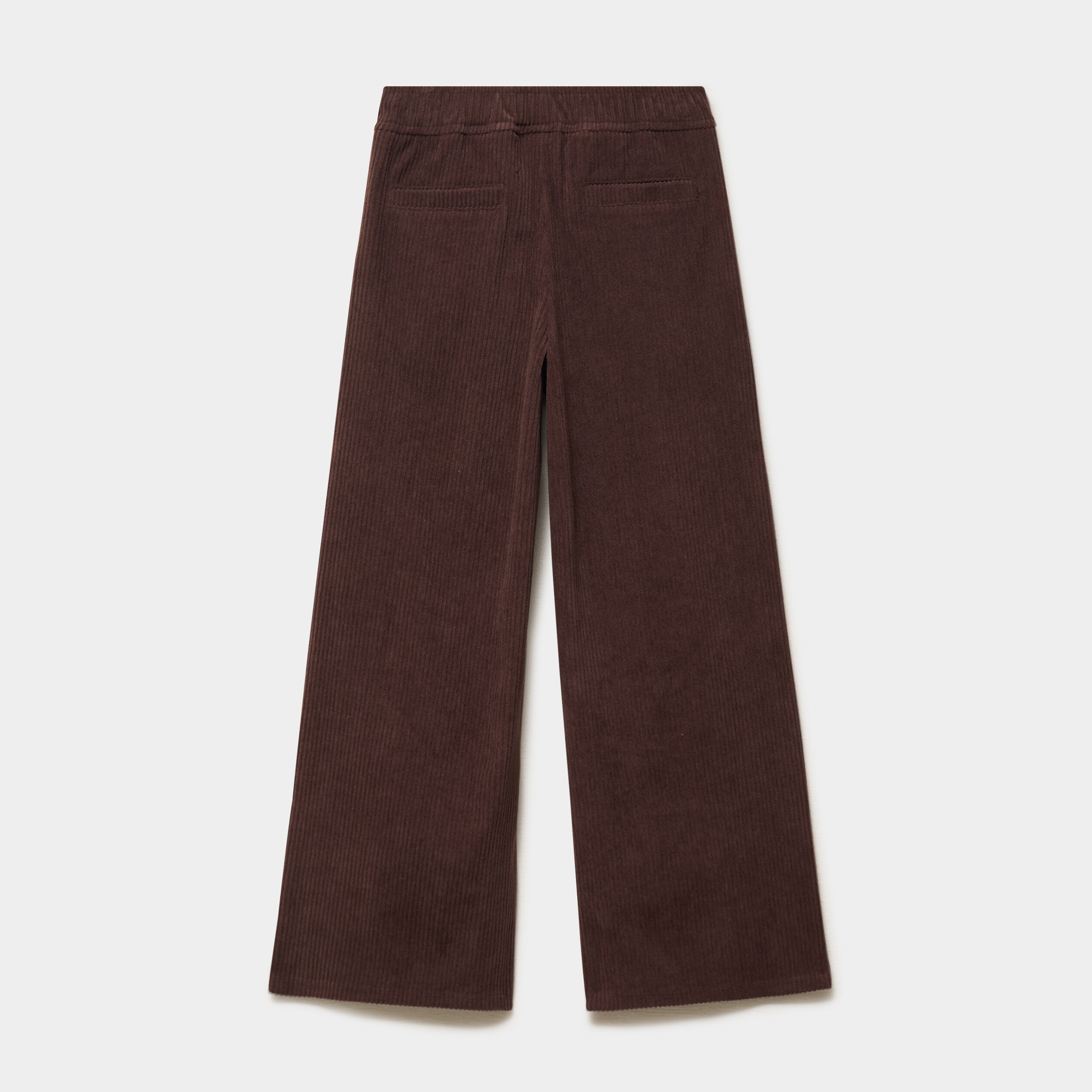 Pantalon velours c&ocirc;tel&eacute; large marron fonc&eacute; fille