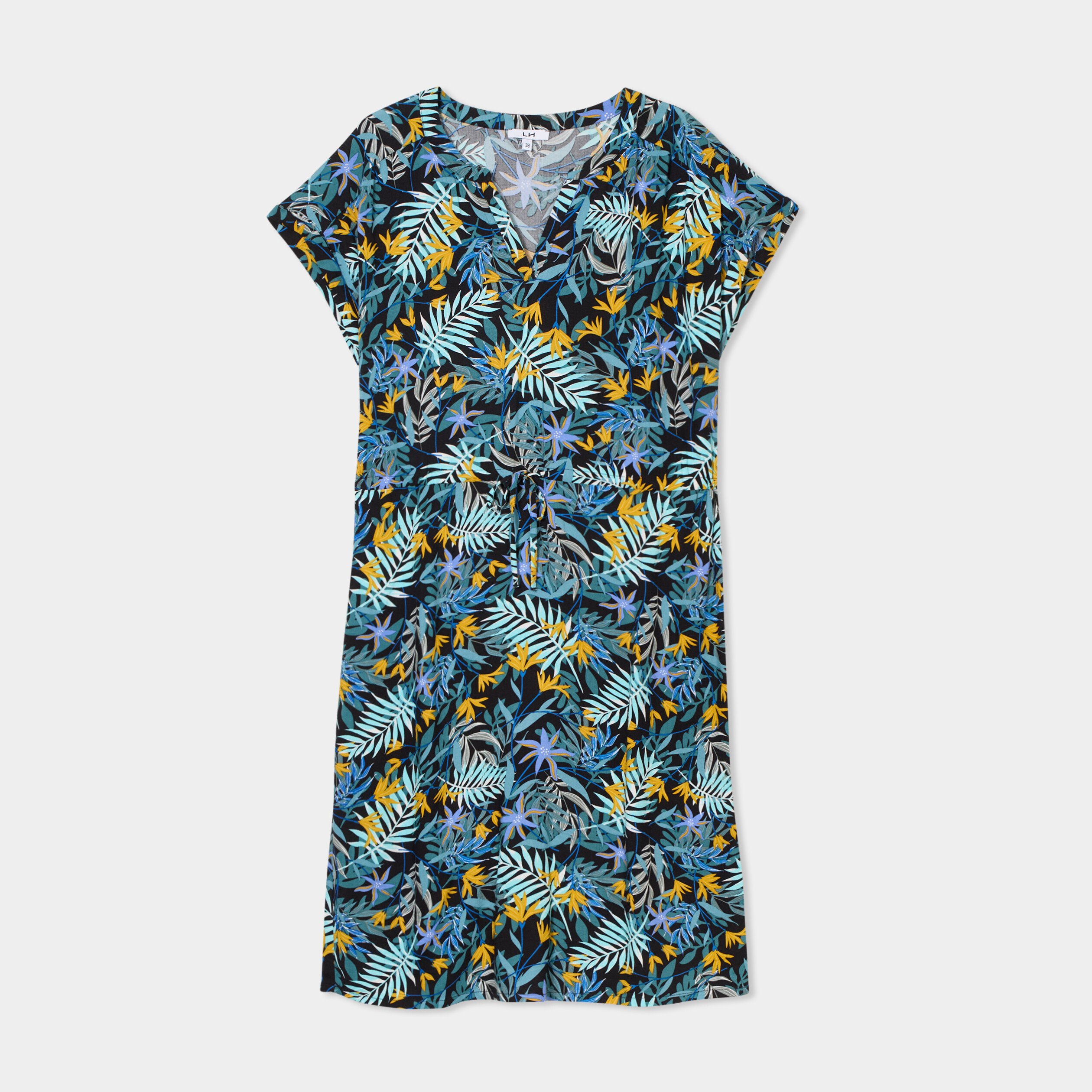 robe courte col tunisien manches courtes noir femme Robe courte col tunisien manches courtes noir femme