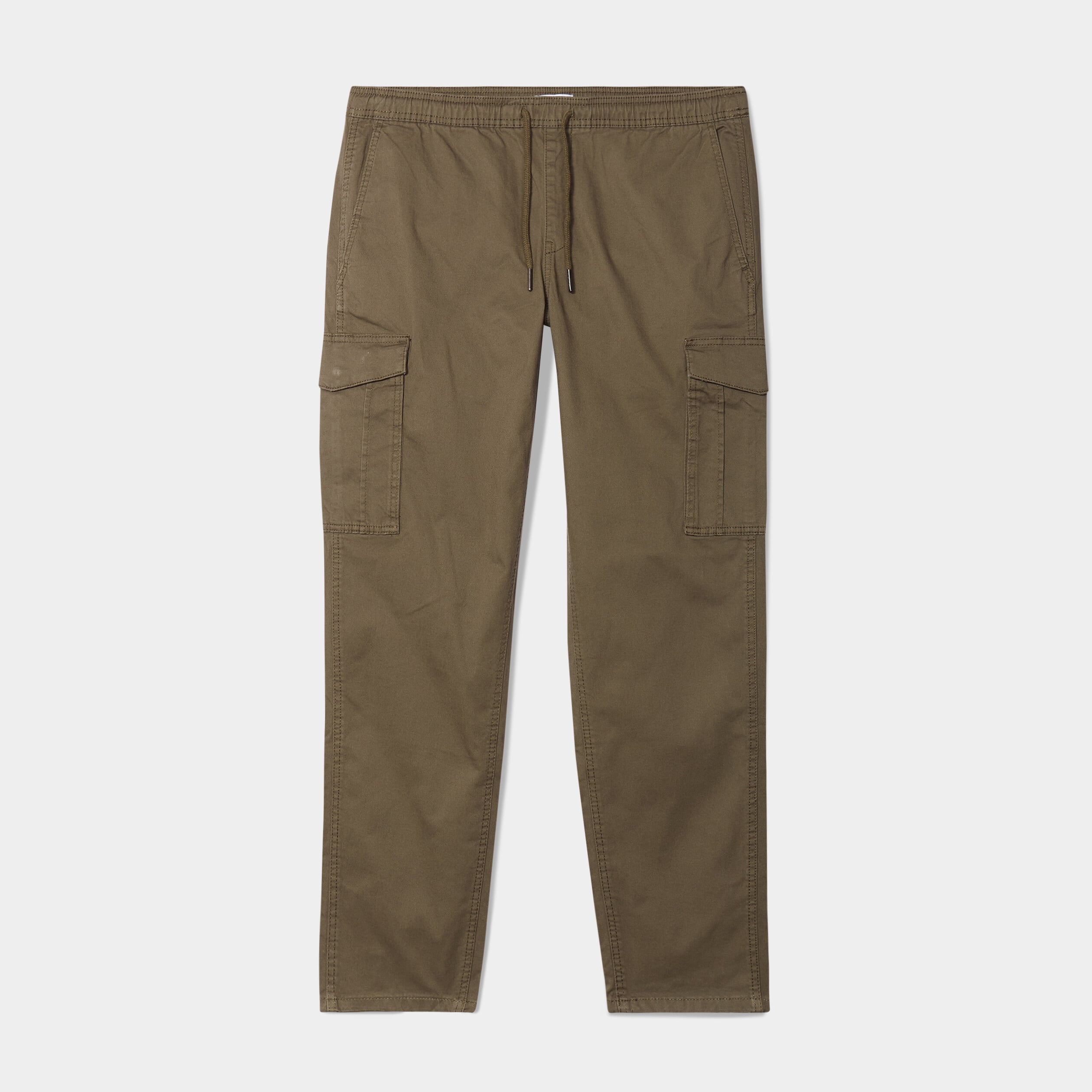 Pantalon cargo taille &eacute;lastiqu&eacute;e vert kaki homme