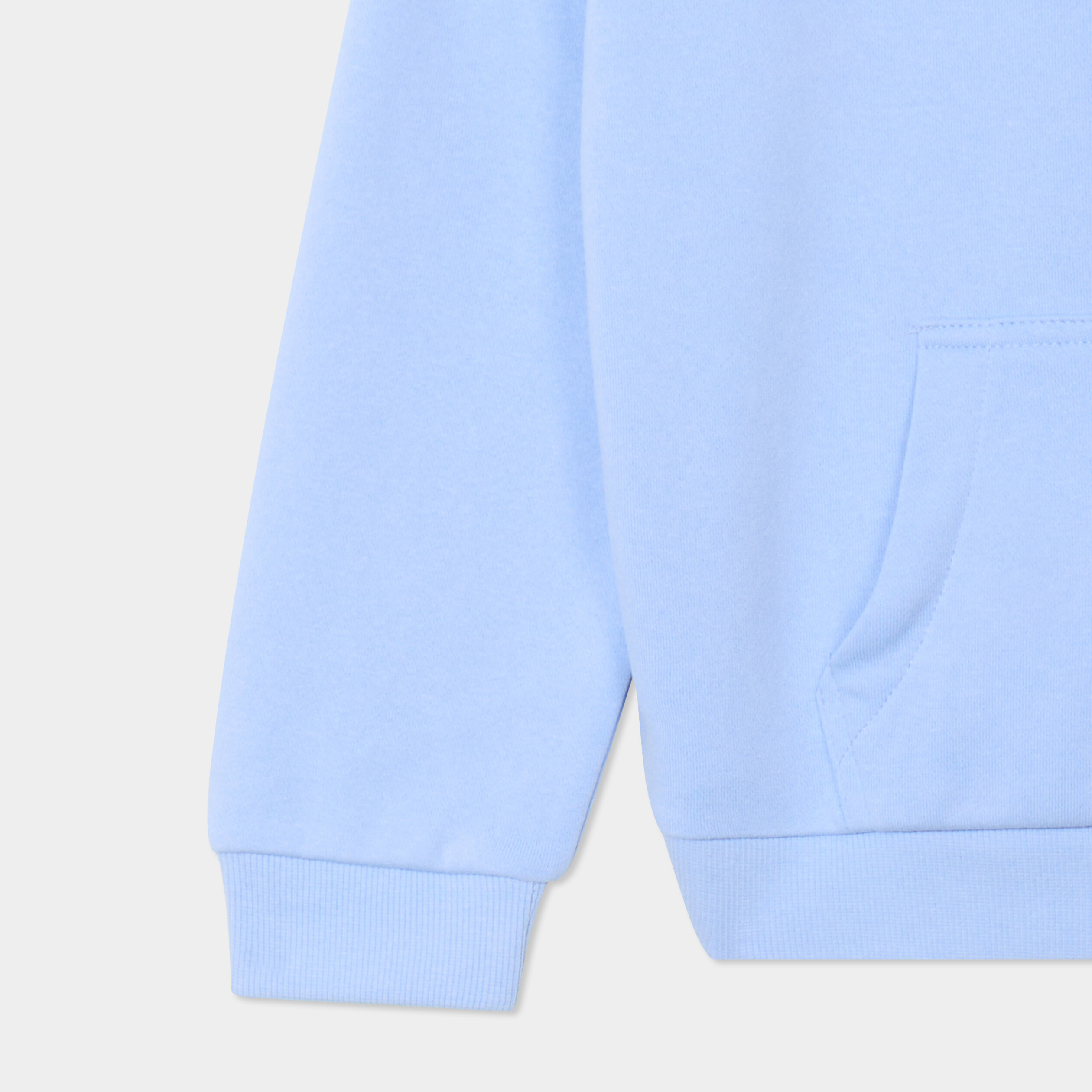 Sweat &agrave; capuche hoodie relax molleton bleu clair fille