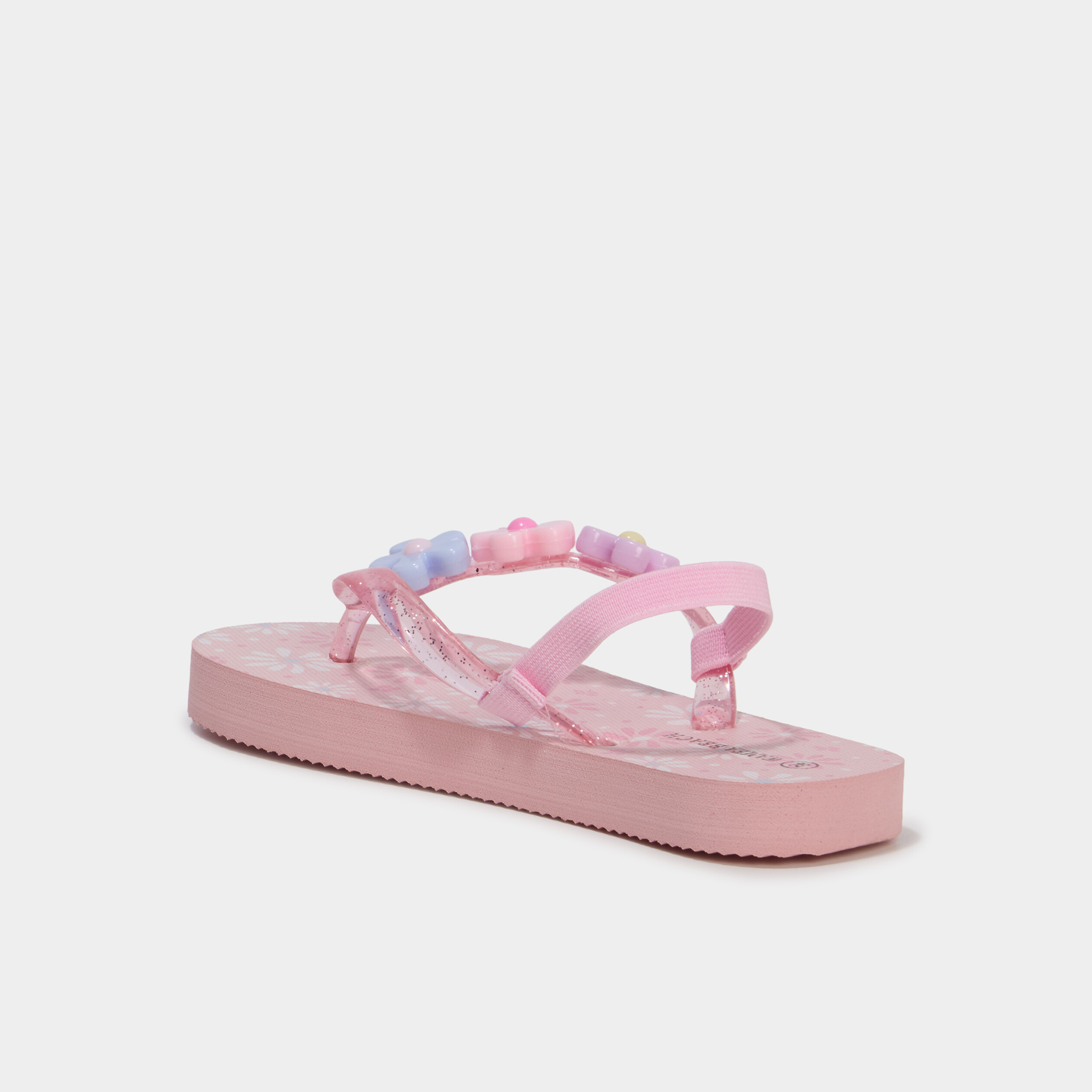 Tongs d&eacute;tails fantaisie rose fille