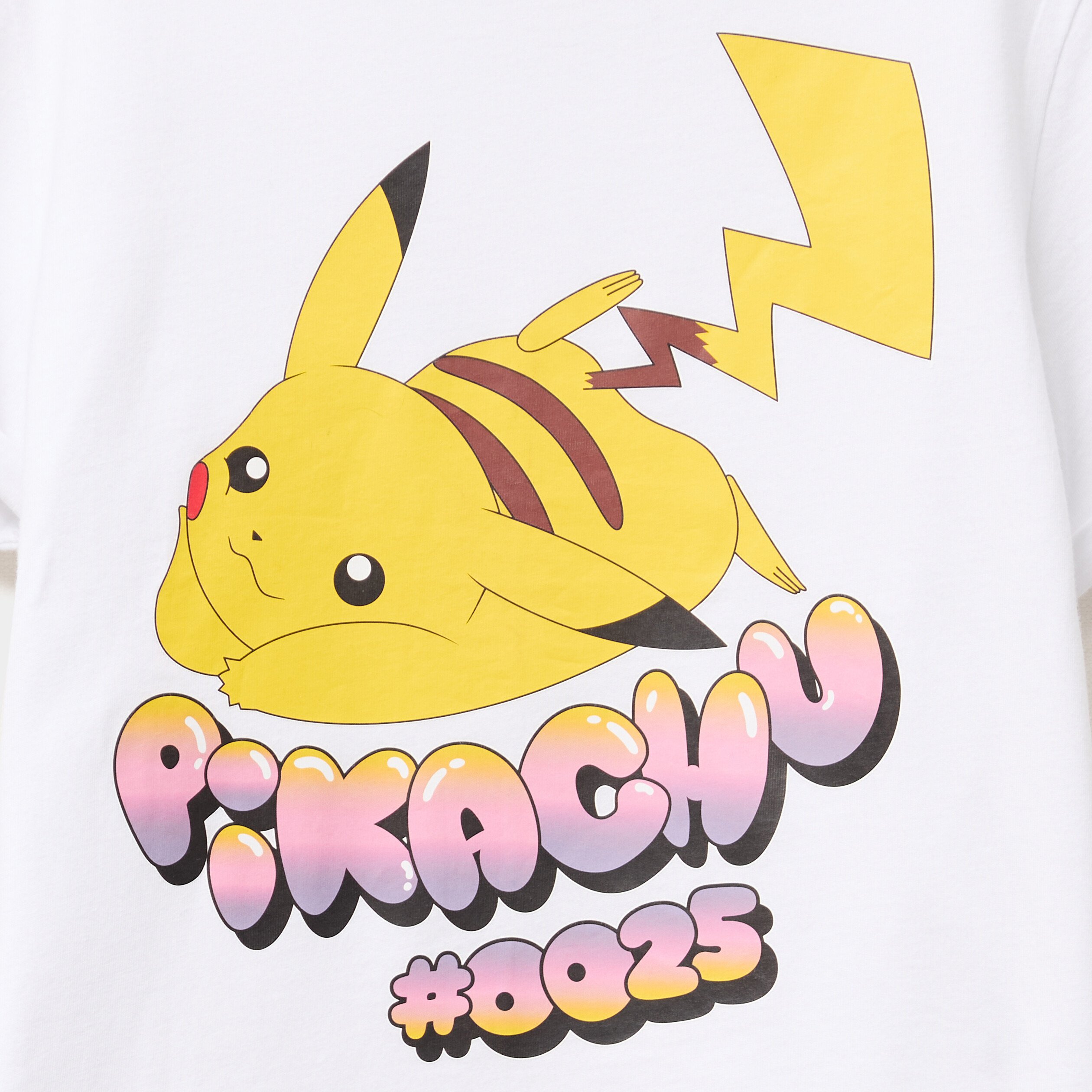 t shirt manches courtes pokemon pikachu blanc fille T-shirt manches courtes Pokémon Pikachu blanc fille
