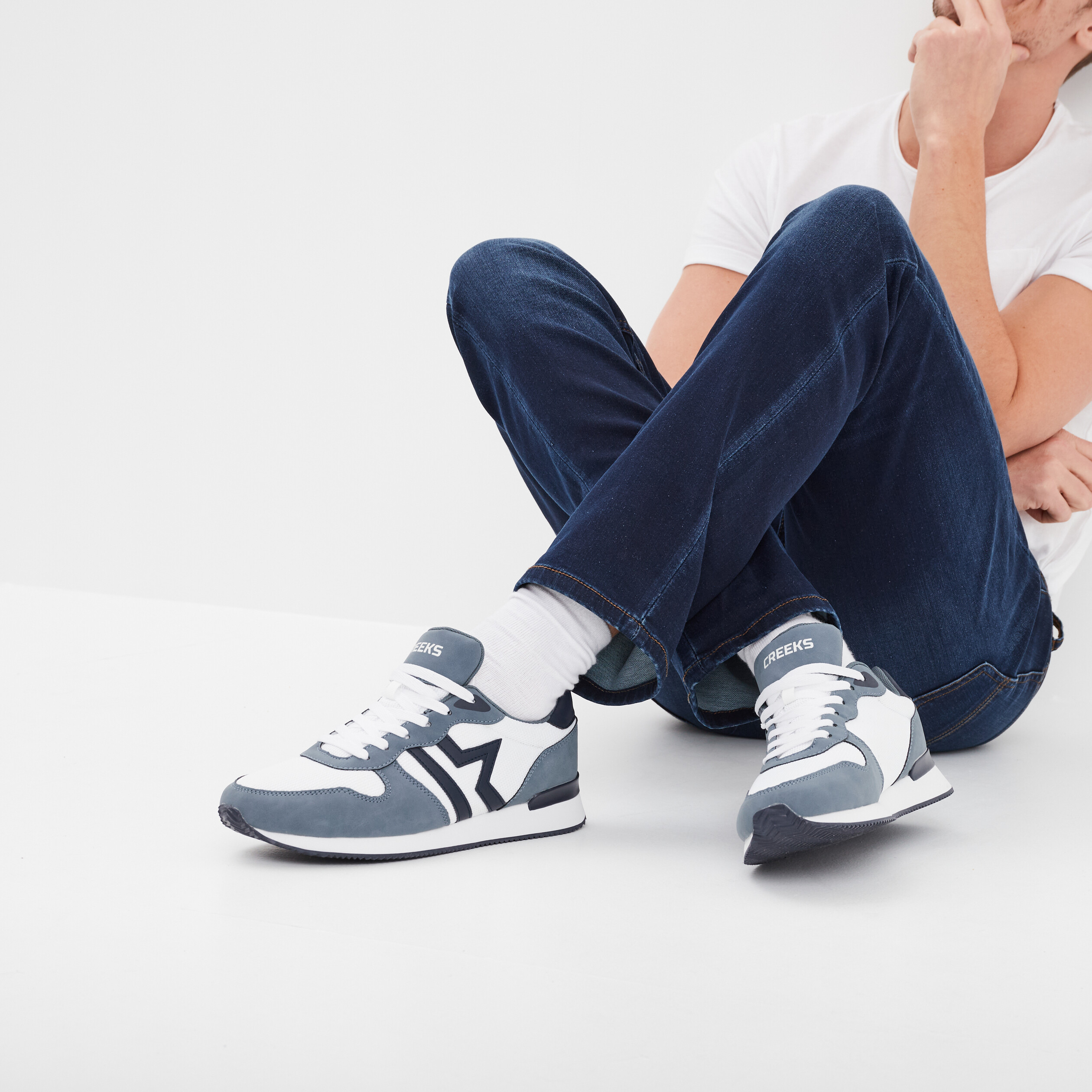 chaussures running a lacets bleu marine homme Chaussures running à lacets bleu marine homme