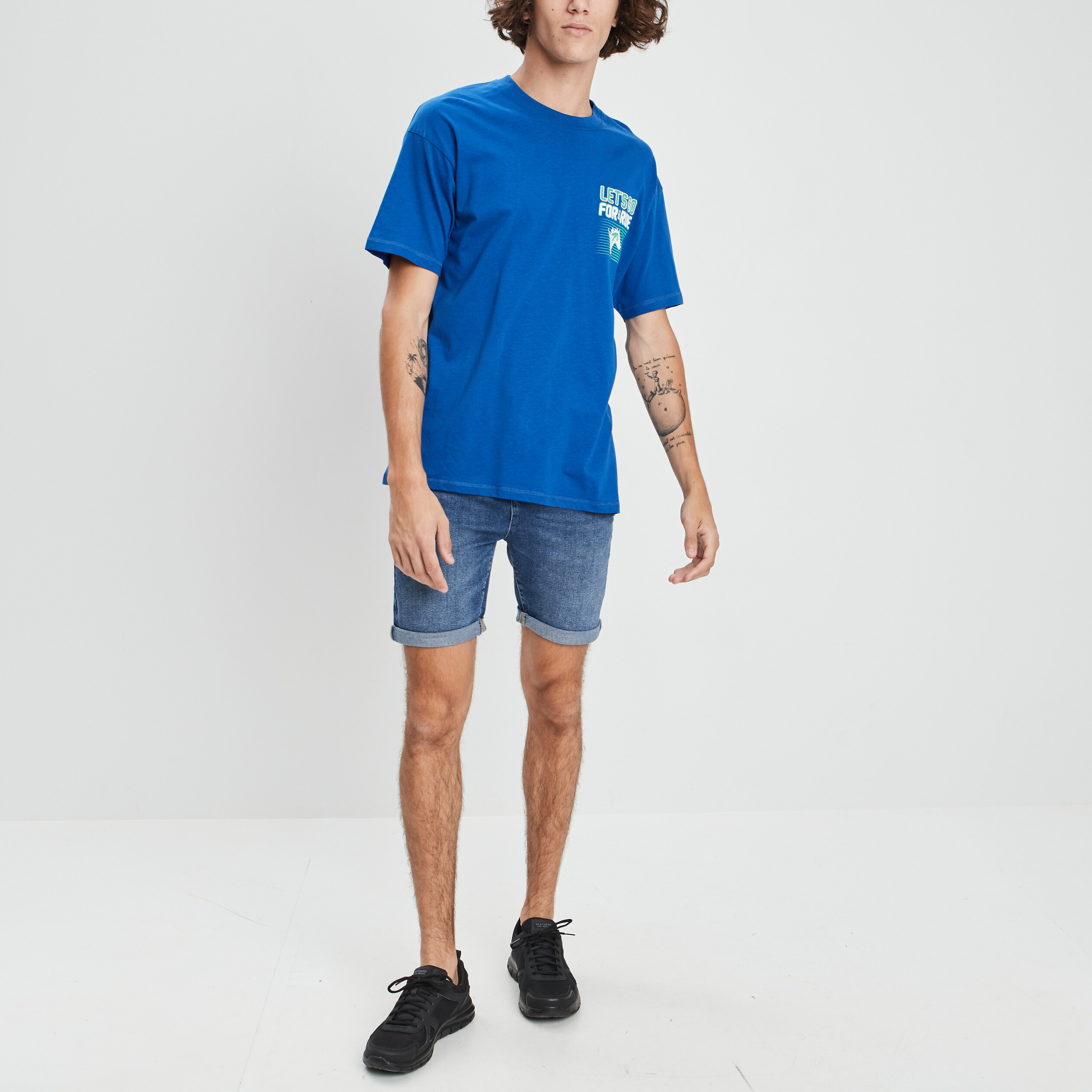 T-shirt manches courtes bleu homme