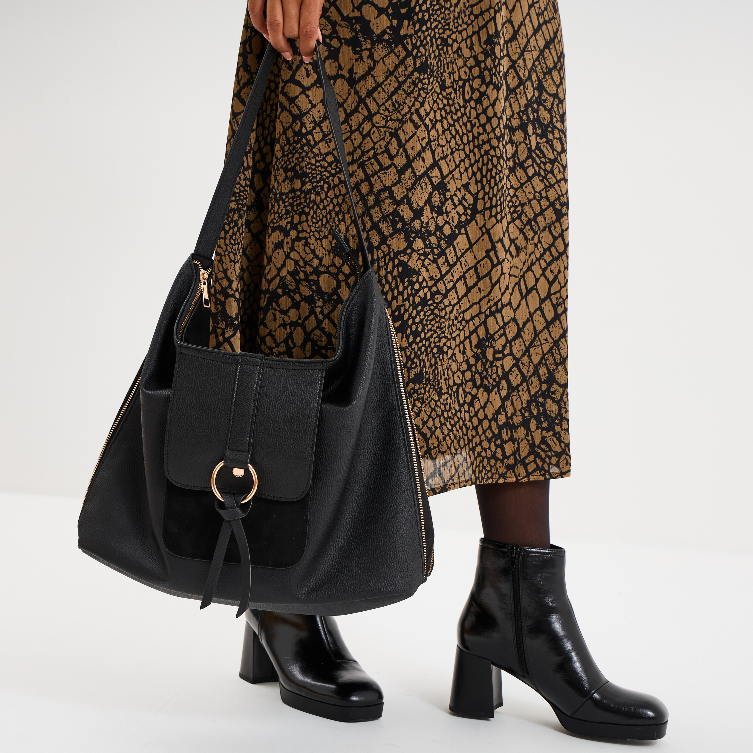 Sac &agrave; main port&eacute;-&eacute;paule noir femme