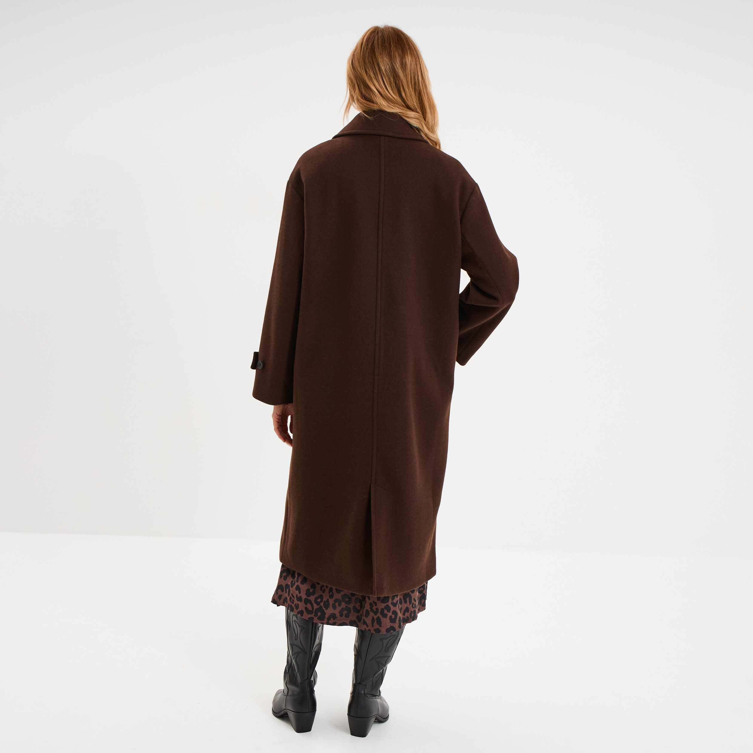 Manteau Duffle Coat Marron New Look Taille UK 8 Occasion Très Bon état