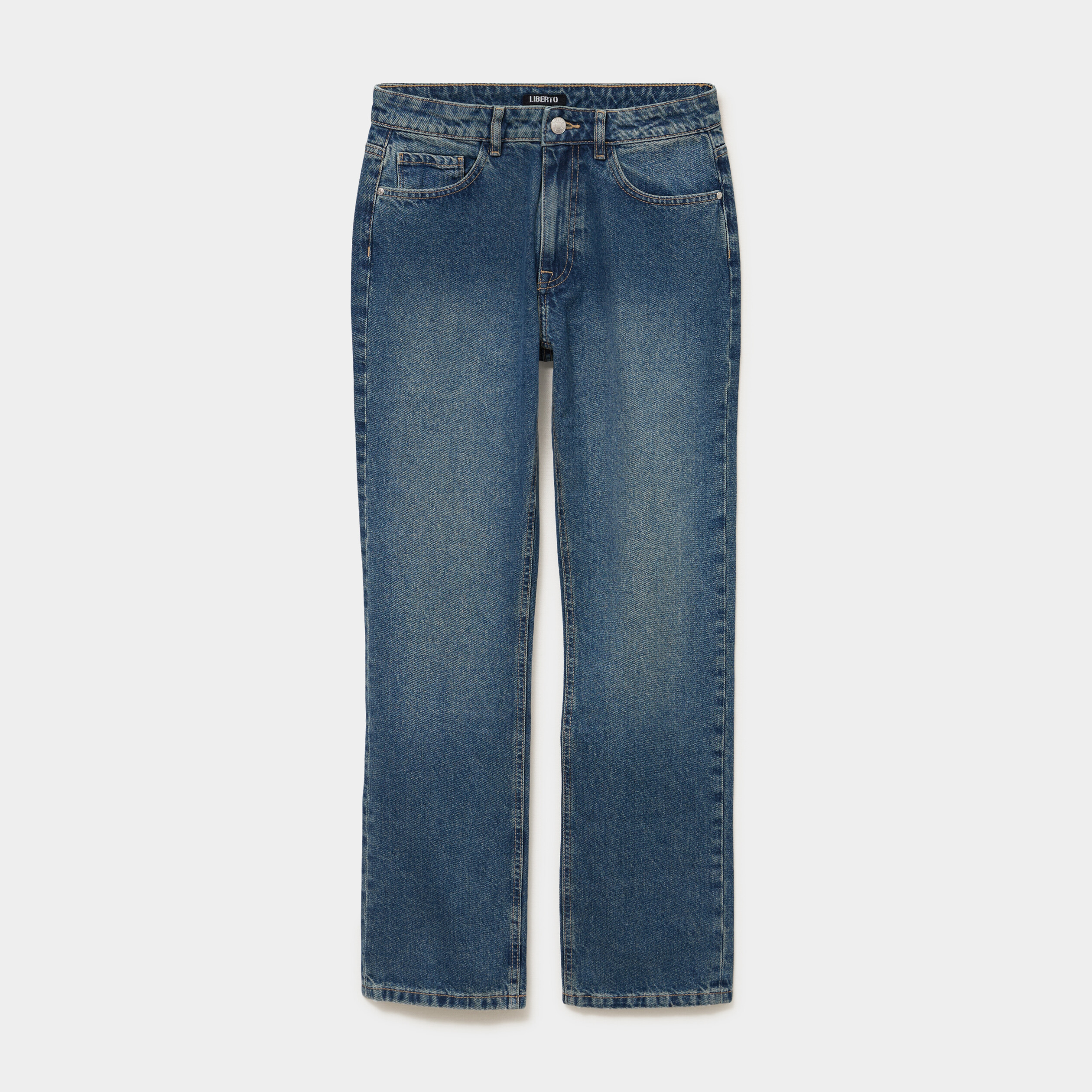 Jeans droit 5 poches coton denim dirty femme