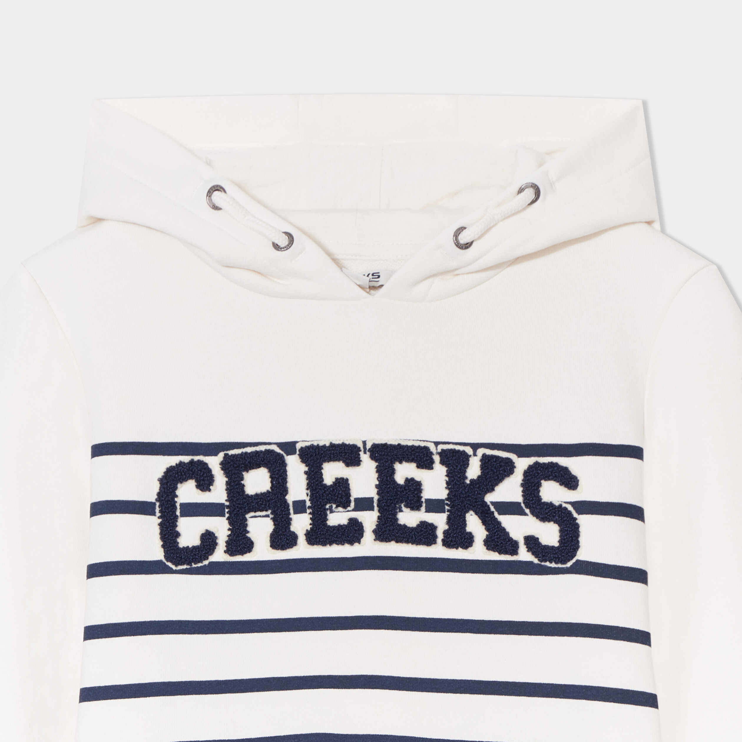 Sweat &agrave; capuche hoodie ecru gar&ccedil;on