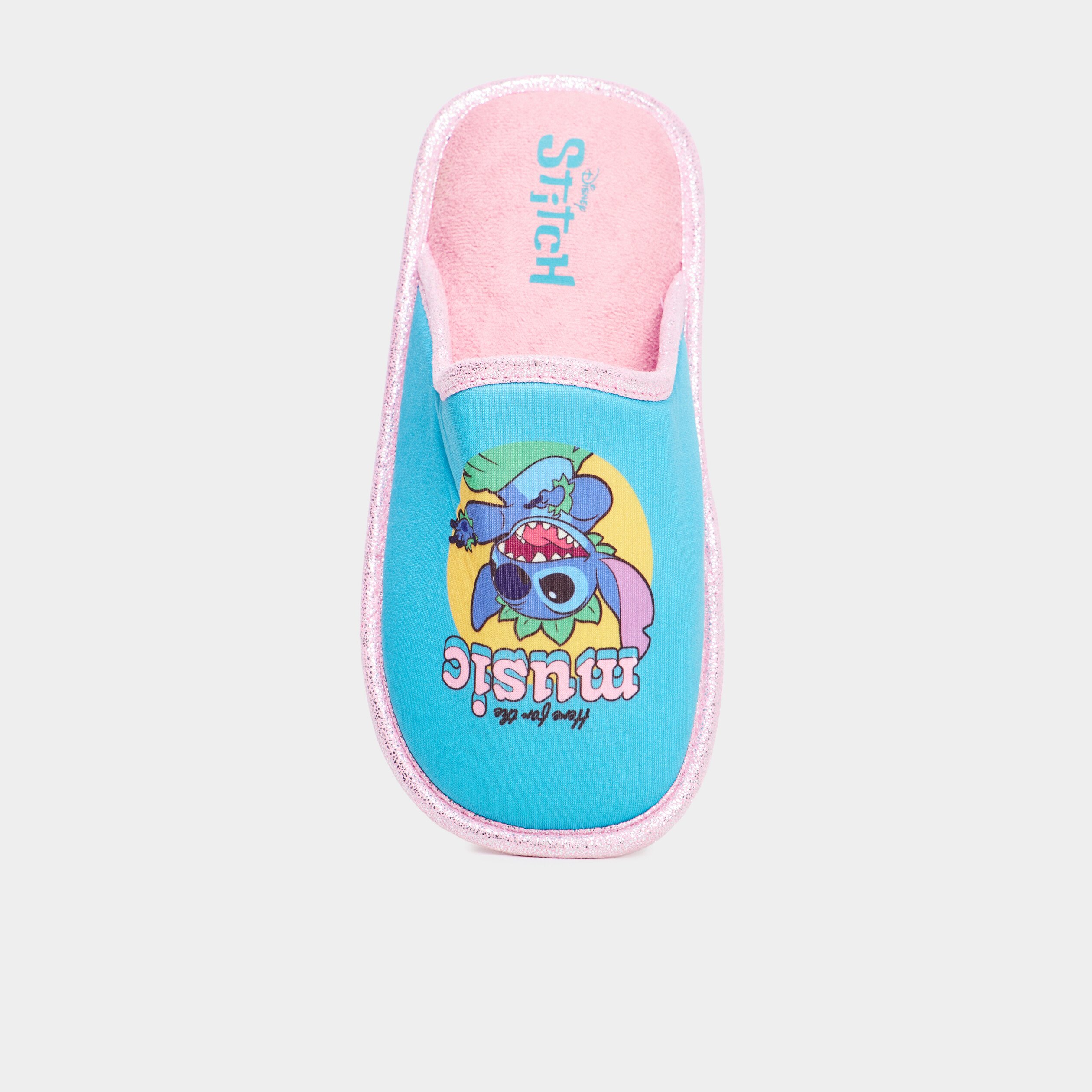 Chaussons mules Stitch bleu femme La Halle