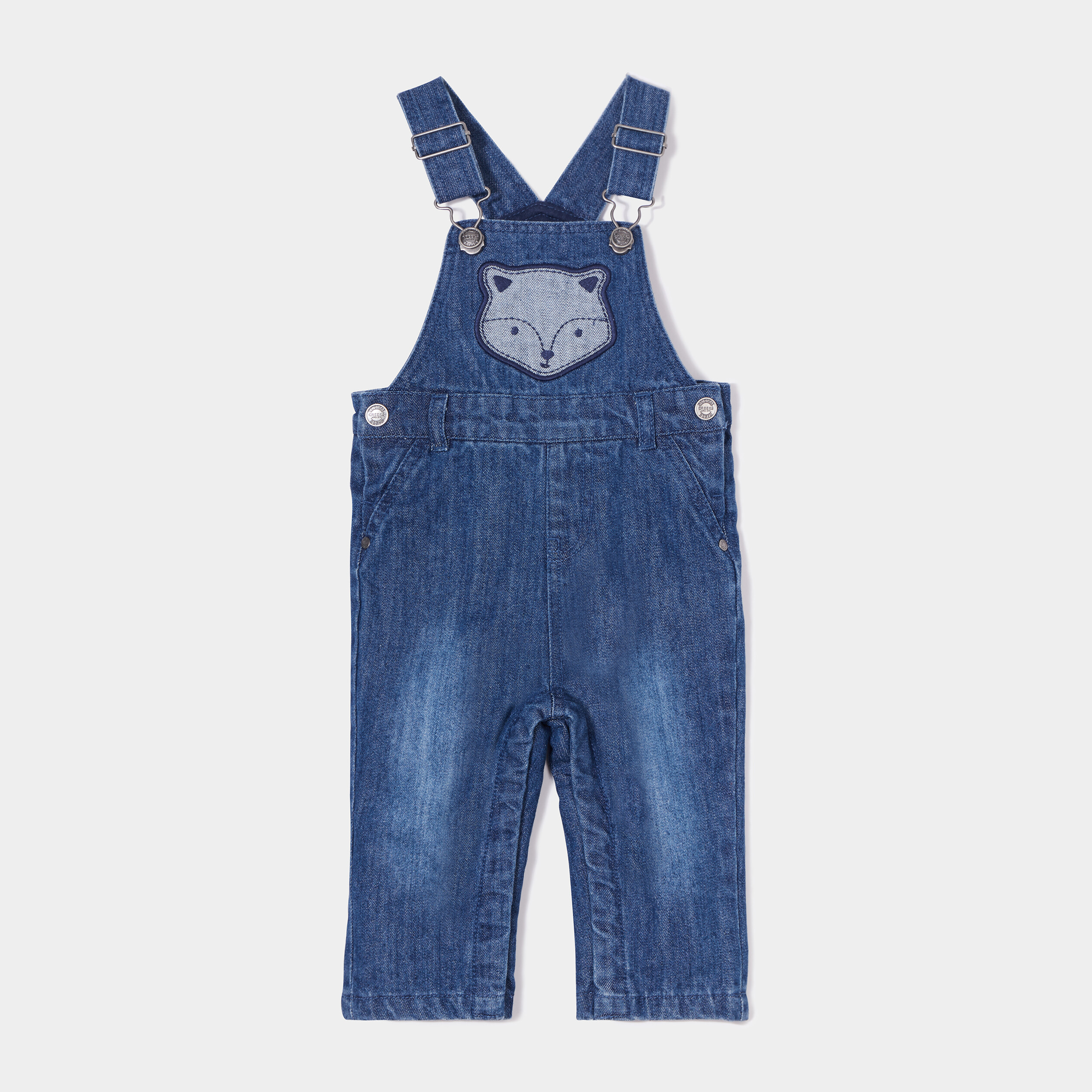Salopette en jean patch buste denim stone bébé garçon
